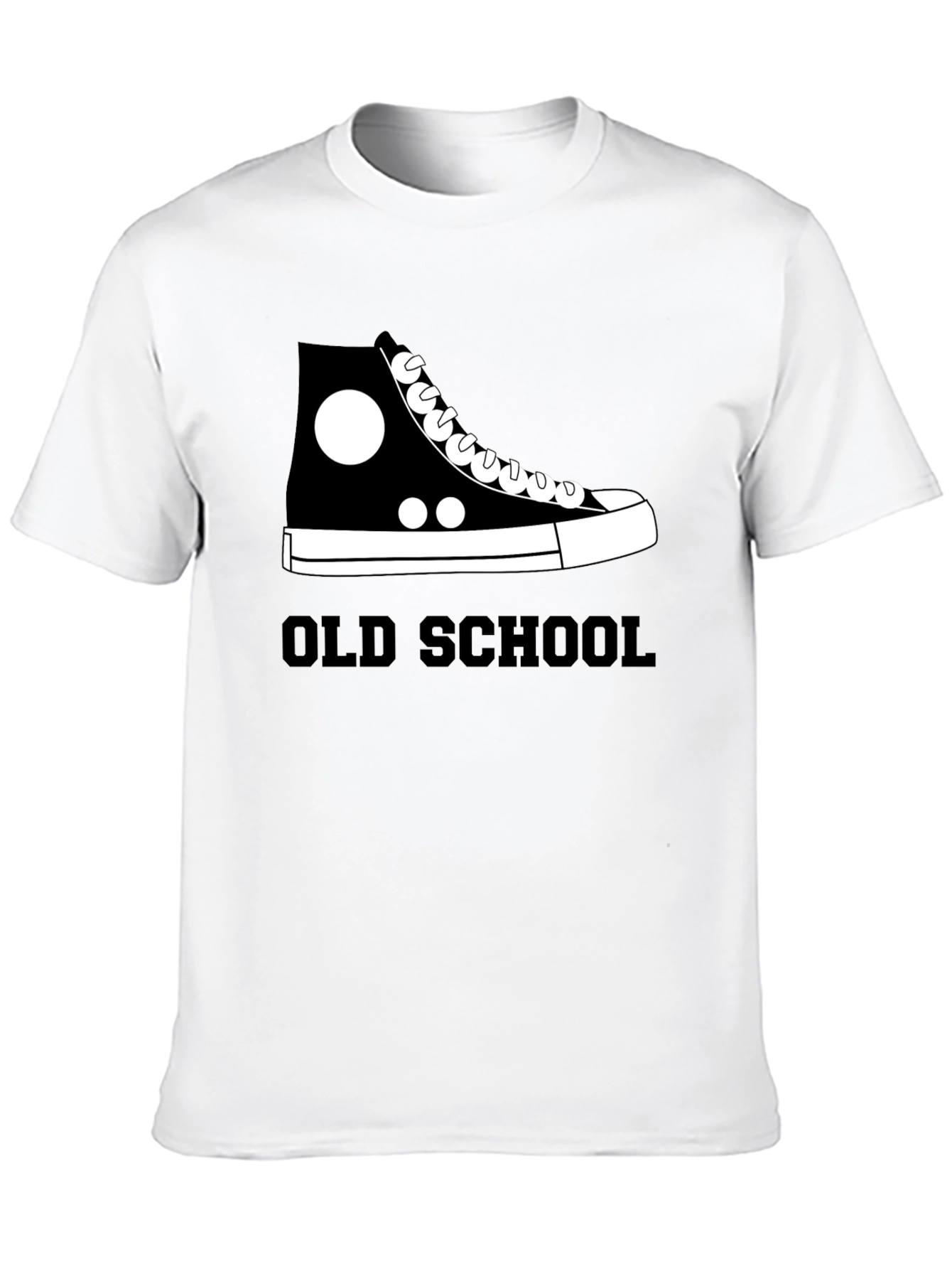 Black Old School High Top Sneaker Graphic T-Shirt view 10