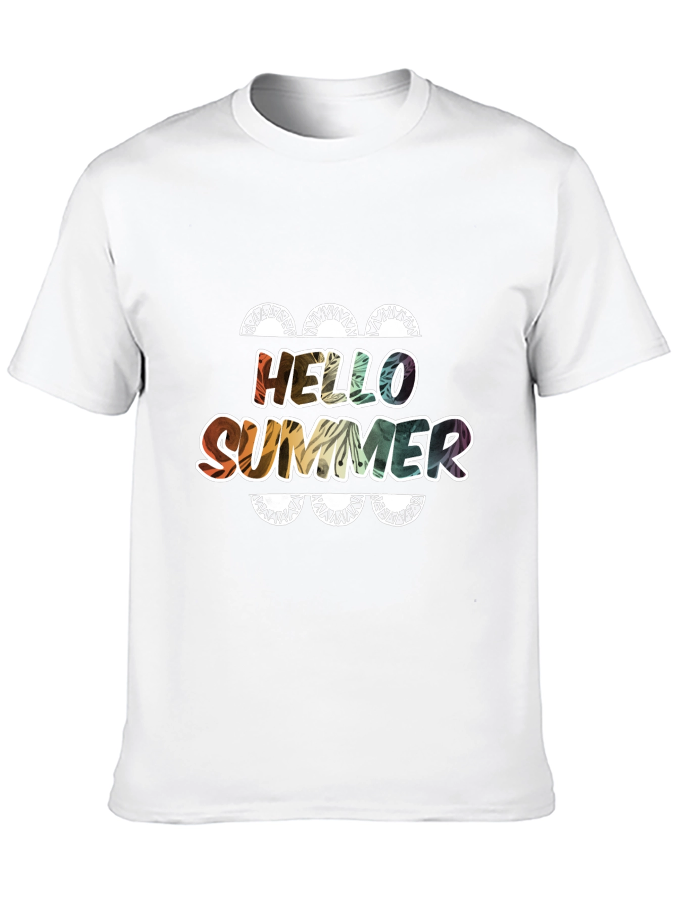 Black Hello Summer Graphic T-Shirt - Cool, Fun Design view 10