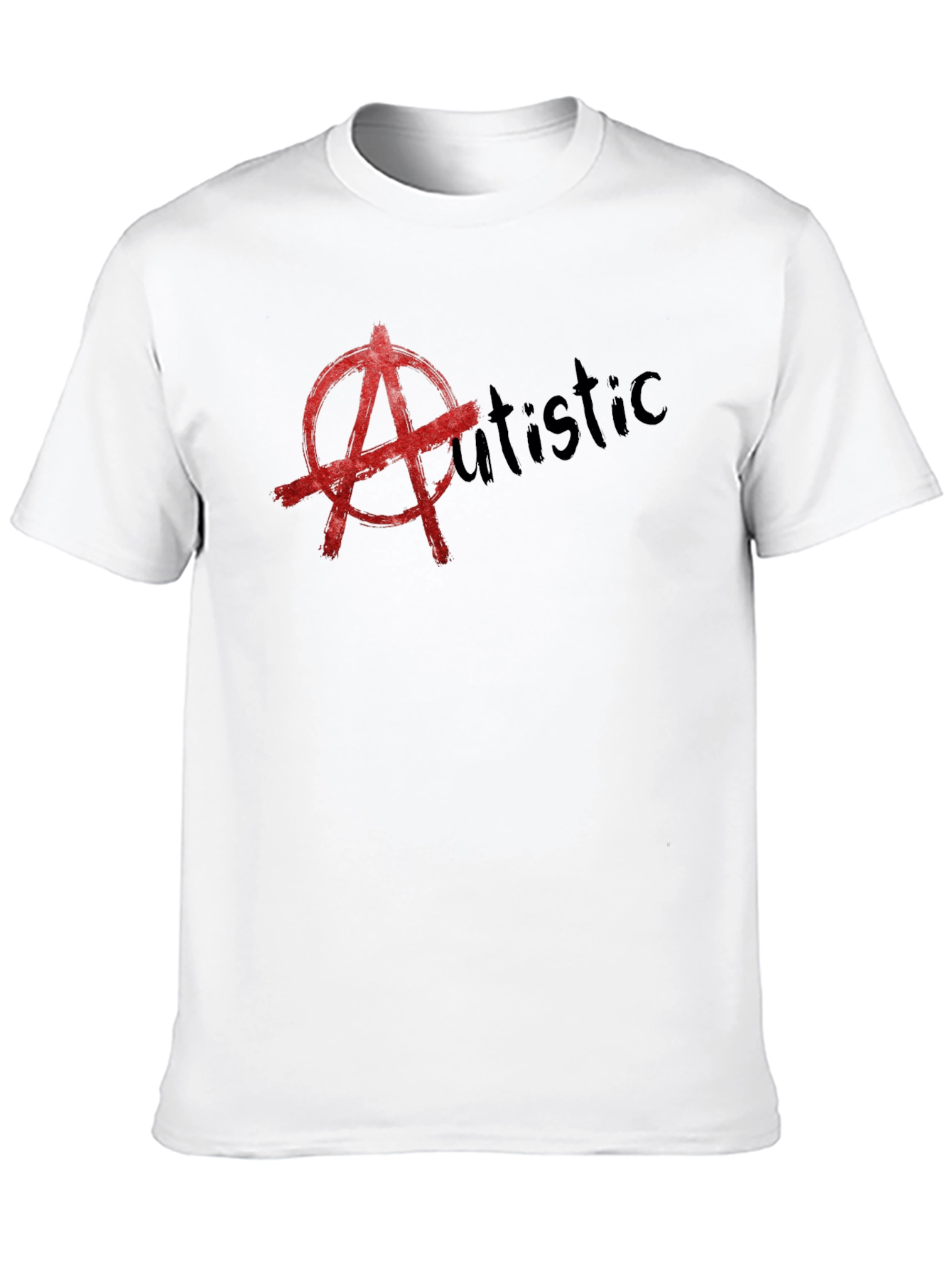Black Anarchy Autistic T-Shirt - Black Cotton Tee view 10