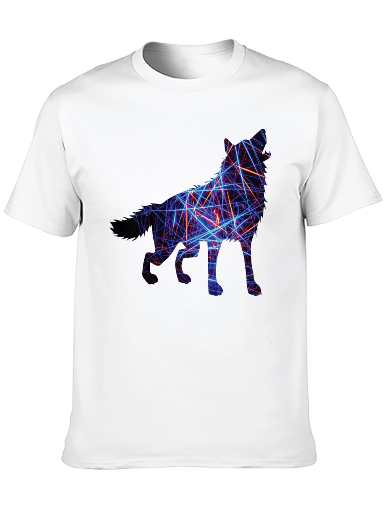 Black Abstract Wolf Graphic Tee - Black view 10