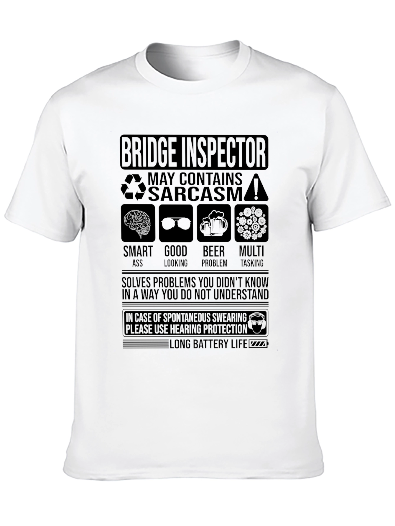 Black Bridge Inspector Sarcastic Humor T-Shirt view 10