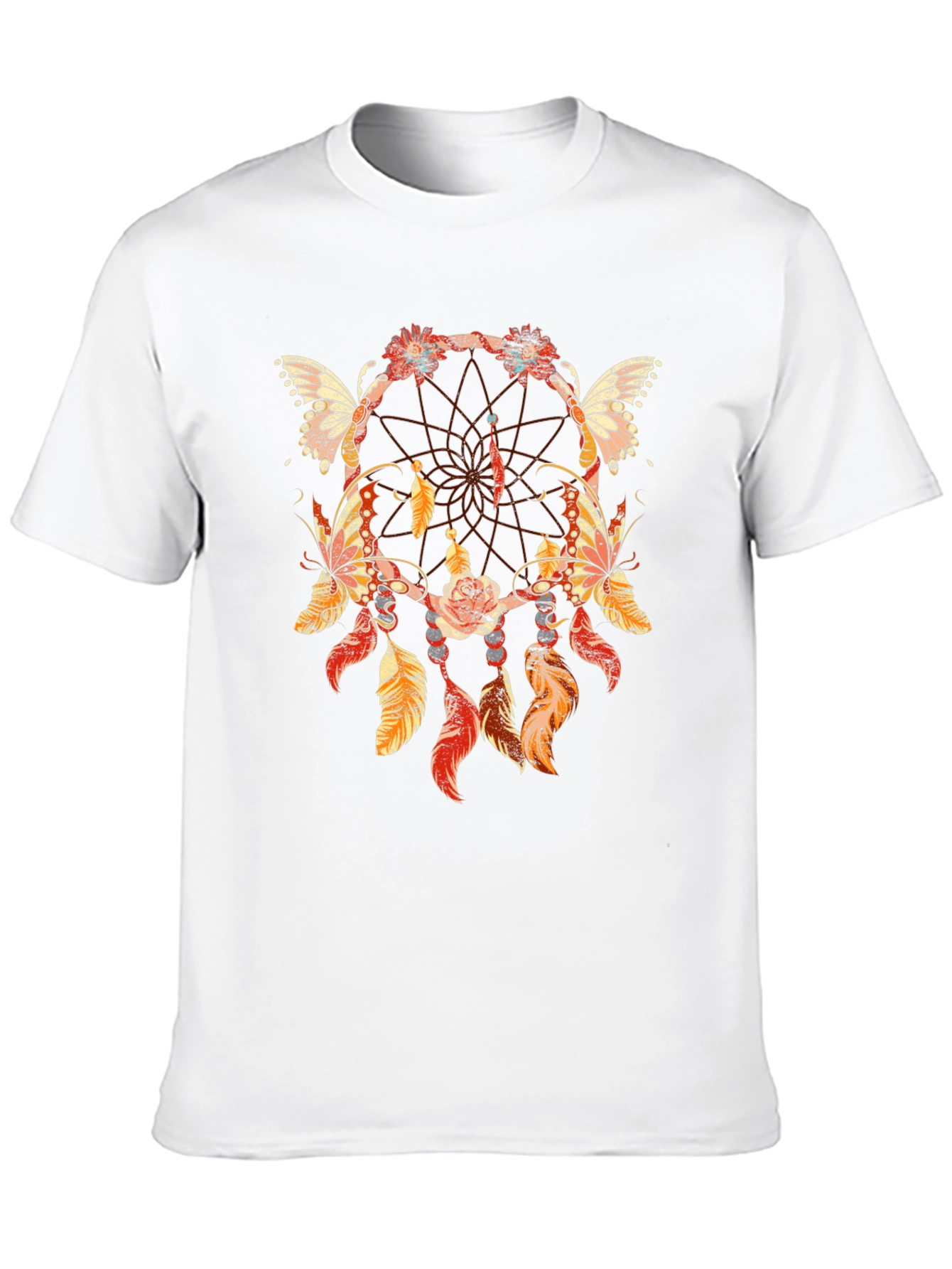 Black Dreamcatcher Butterfly Graphic T-Shirt view 10