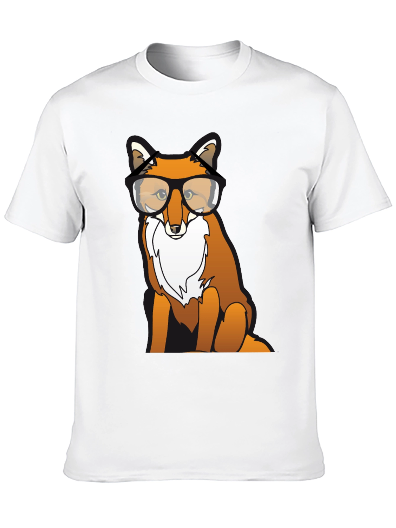 Black Fox with Glasses Graphic T-Shirt view 10