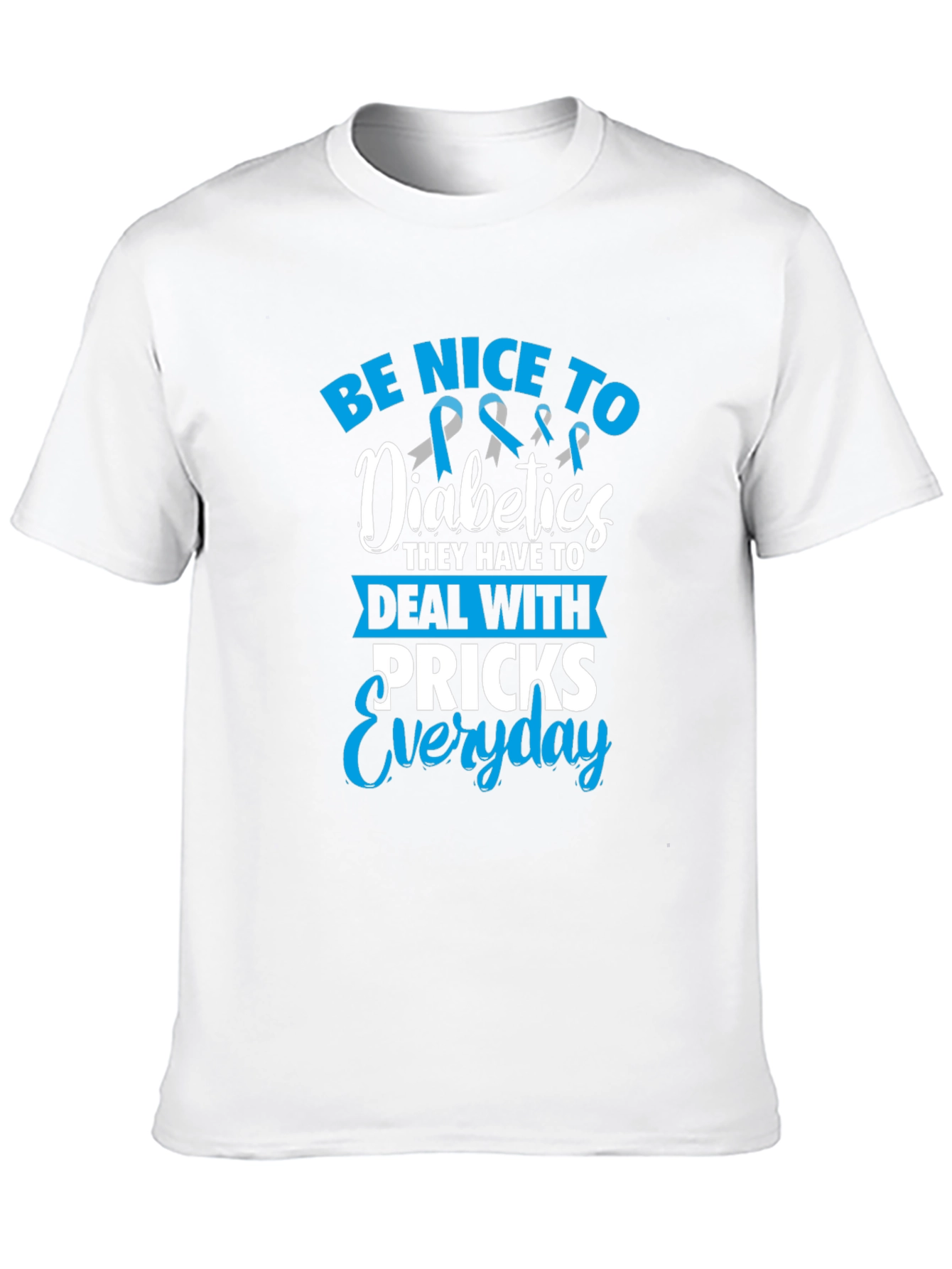 Black Be Nice To Diabetics Graphic T-Shirt view 10