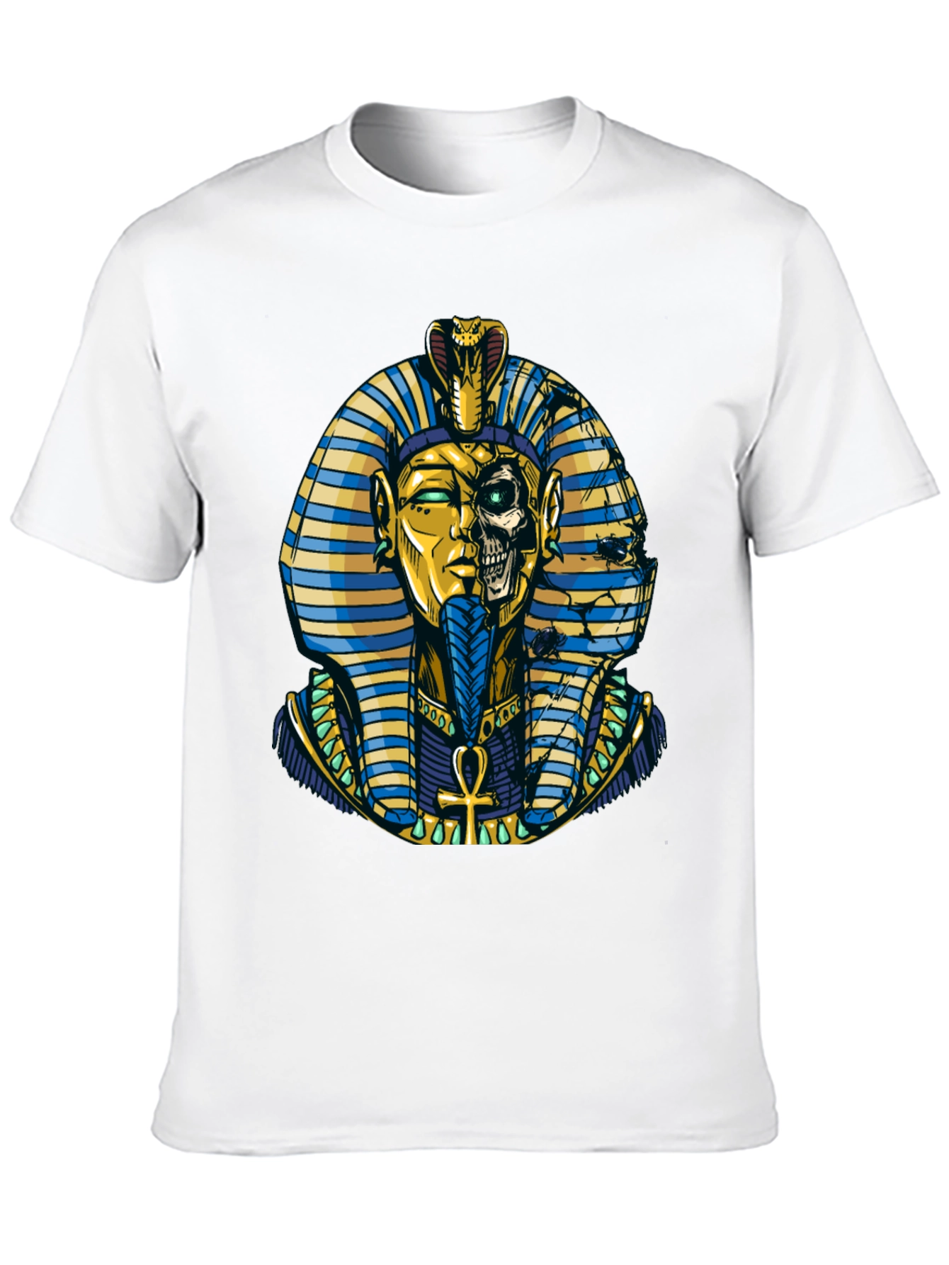 Black Pharaoh Skull Graphic Print Tee view 10