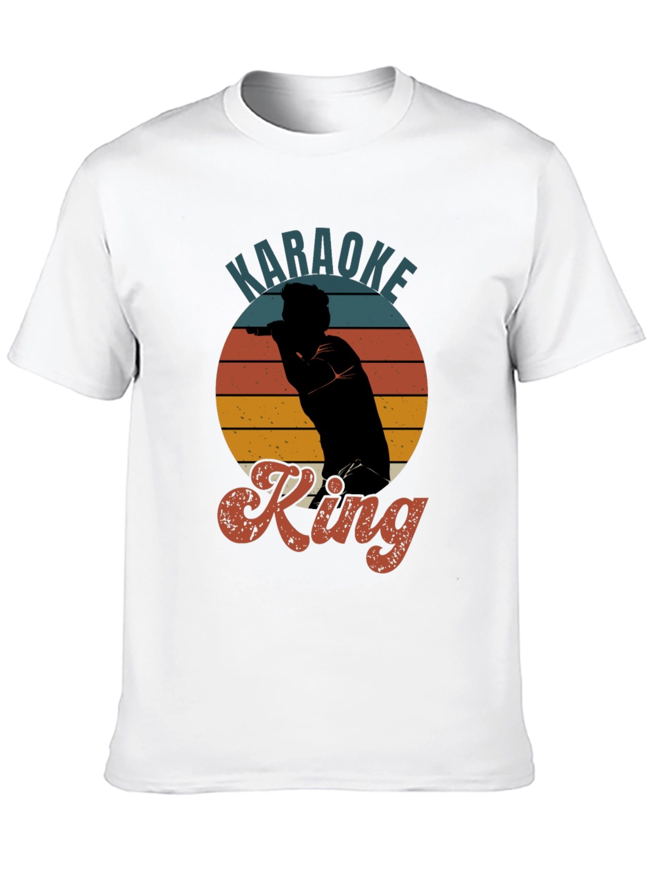 Black Karaoke King Retro Sunset T-Shirt view 10