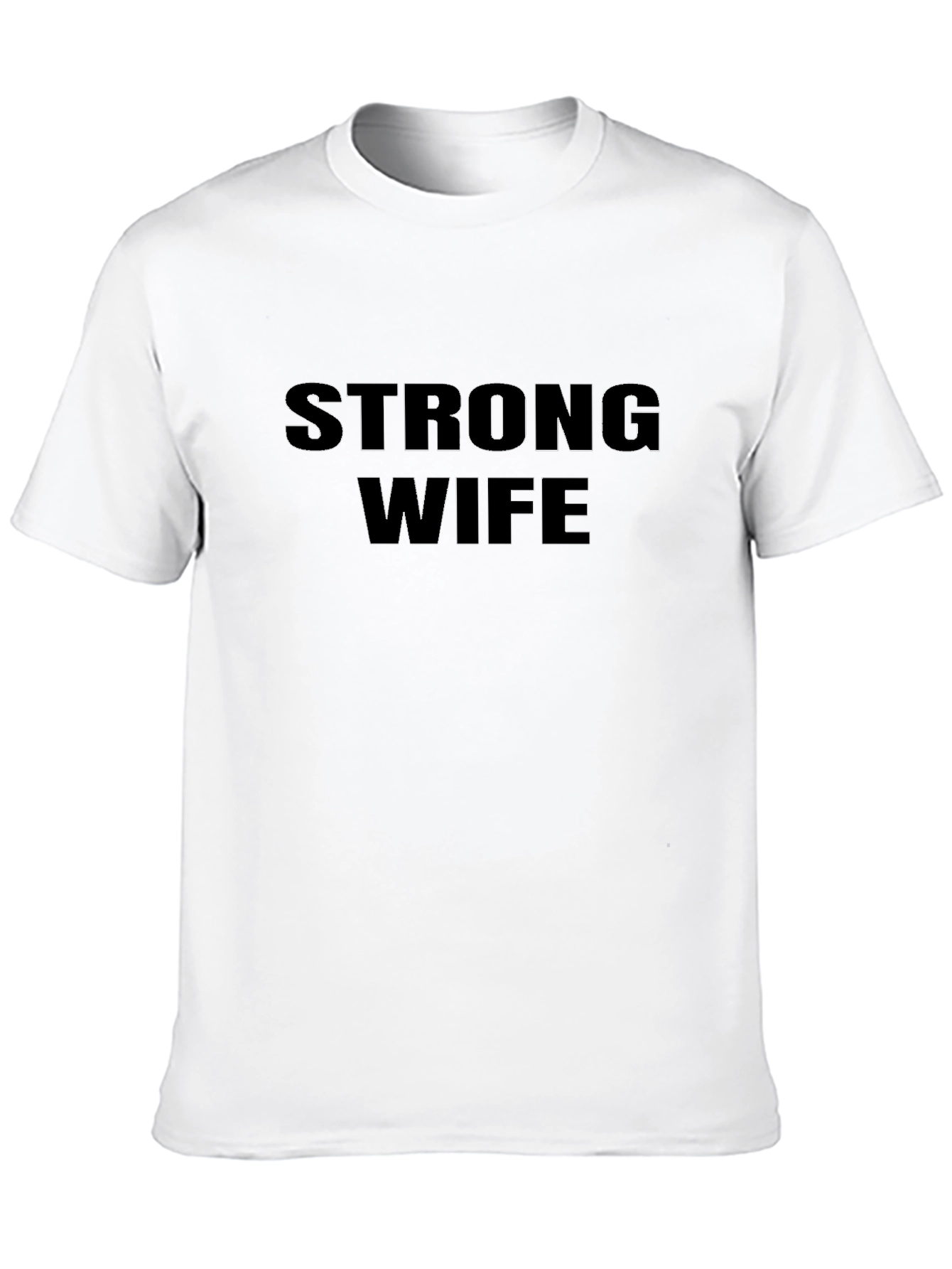 Black Strong Wife T-Shirt - Black Crew Neck Tee view 10