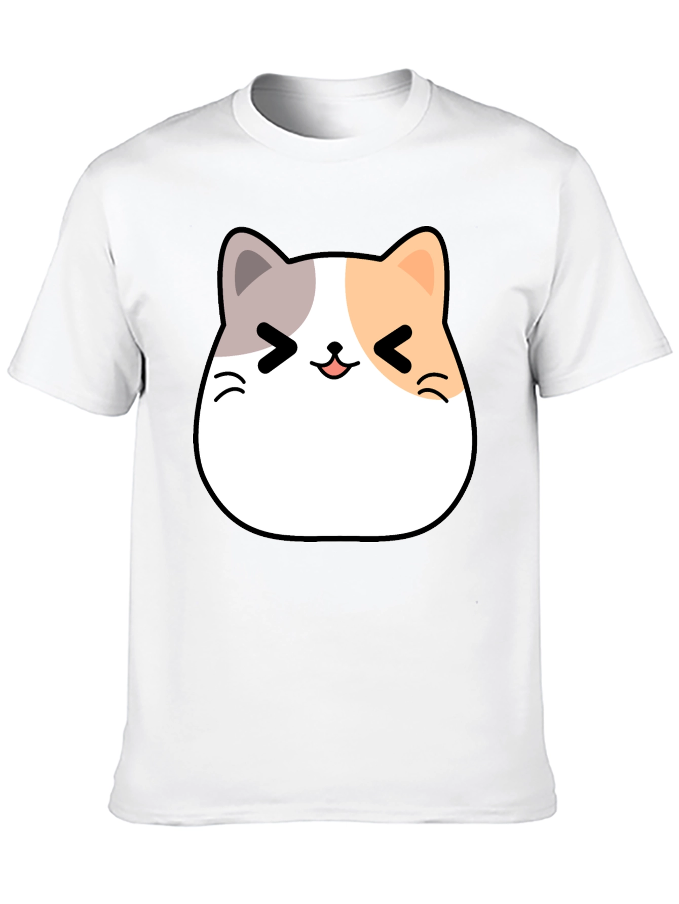 Black Kawaii Cat Graphic T-Shirt - Unisex Black Tee view 10