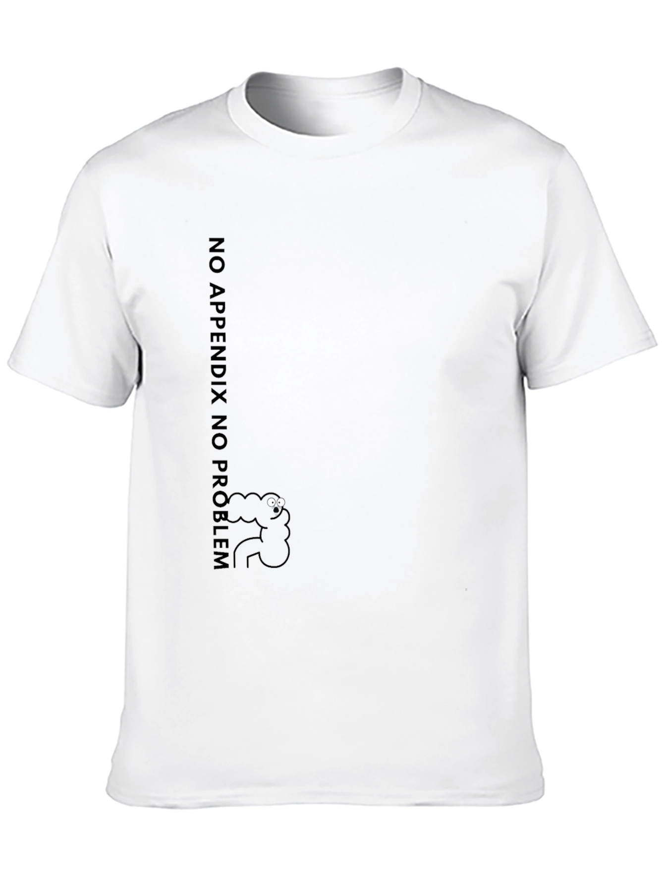 Black No Appendix No Problem Black T-Shirt view 10