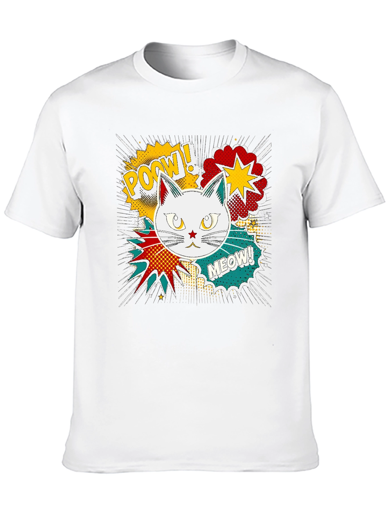 Black Comic Cat T-Shirt - Pow! Meow! view 10