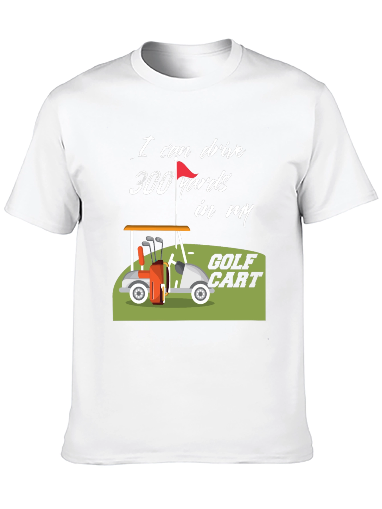 Black Golf Cart 300 Yards Funny T-Shirt view 10