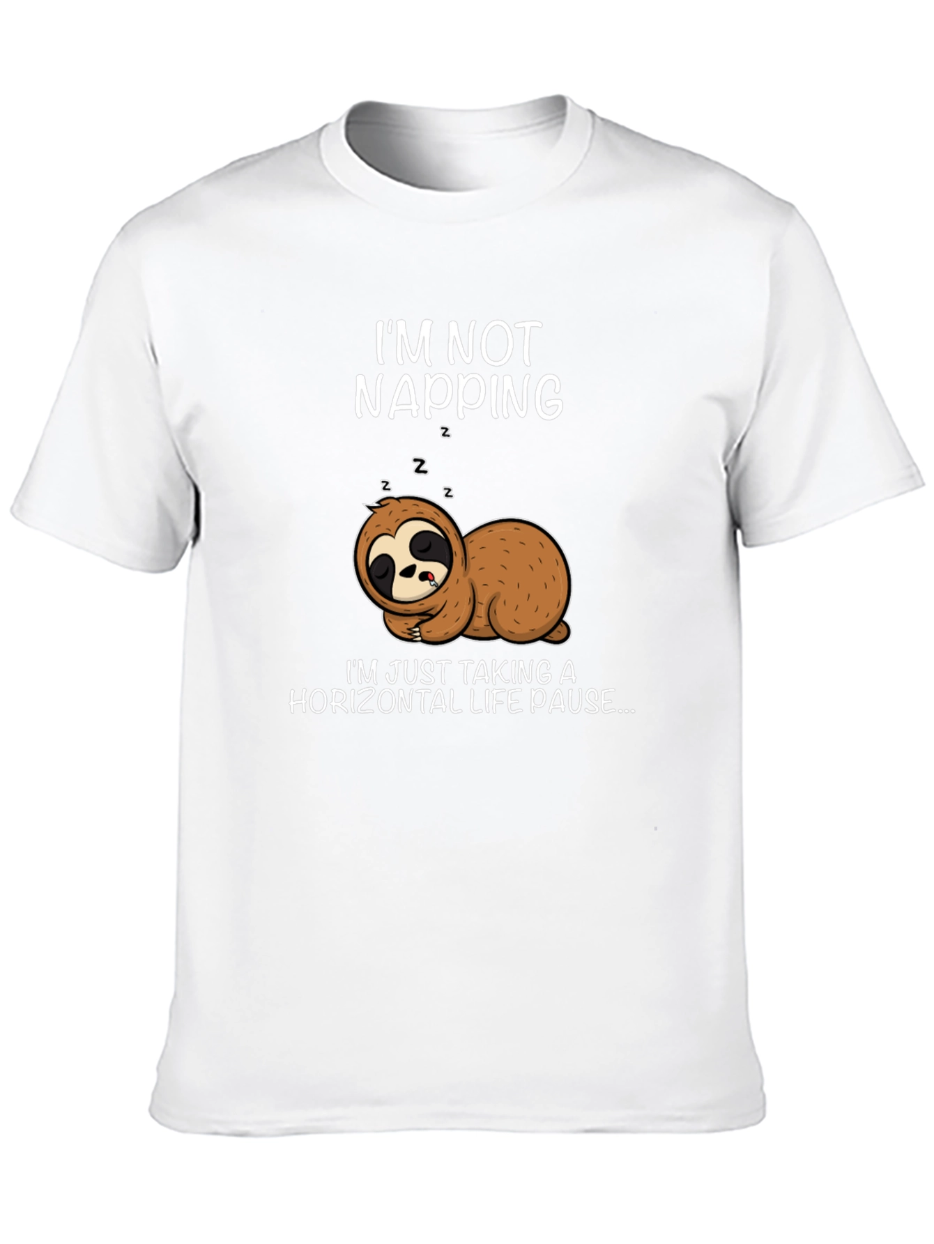 Black Sloth Napping Graphic Tee - Horizontal Life Pause view 10