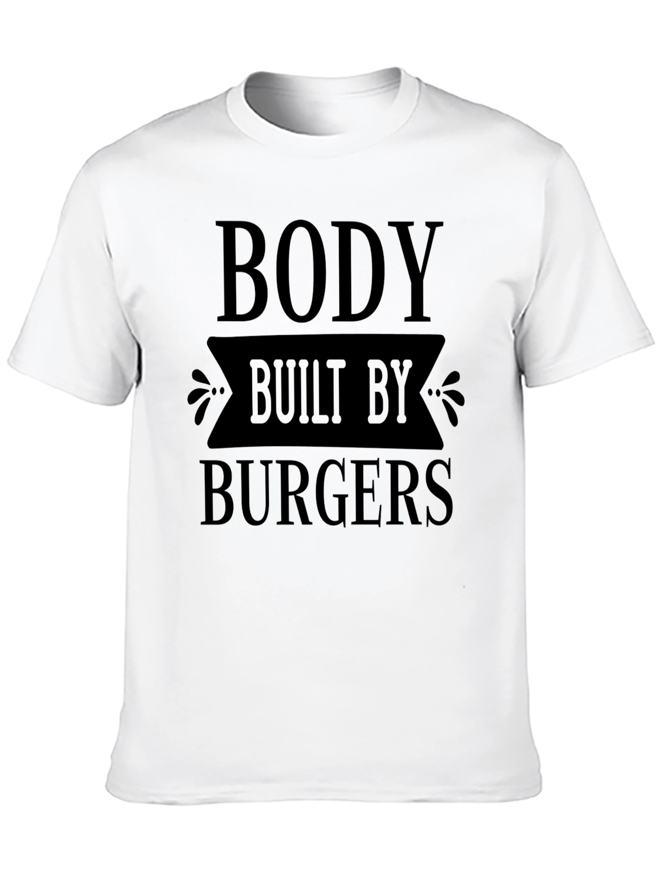 Black Body Built By Burgers Funny Graphic T-Shirt view 10