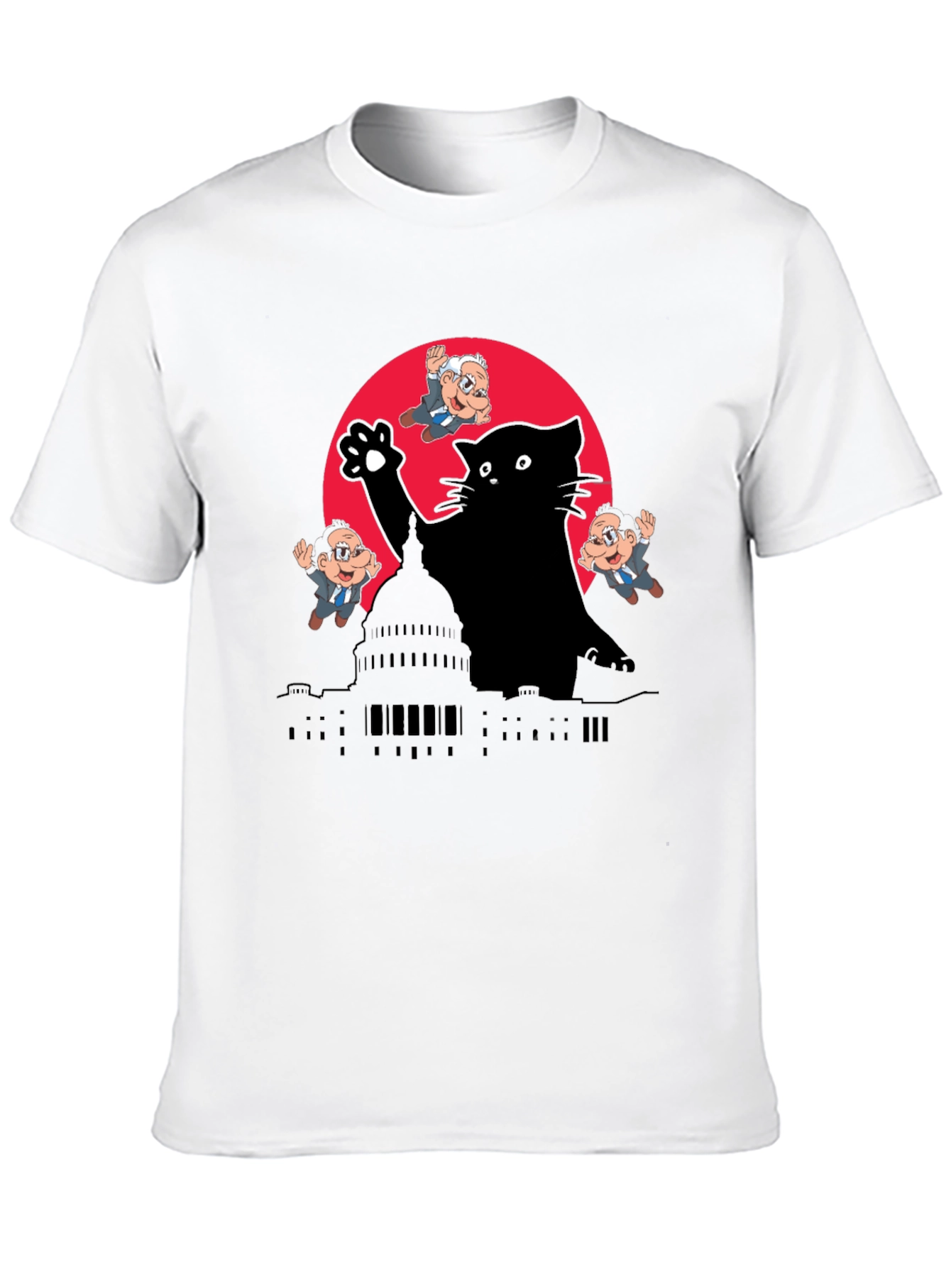 Black Kaiju Cat T-Shirt: Political Satire Tee view 10