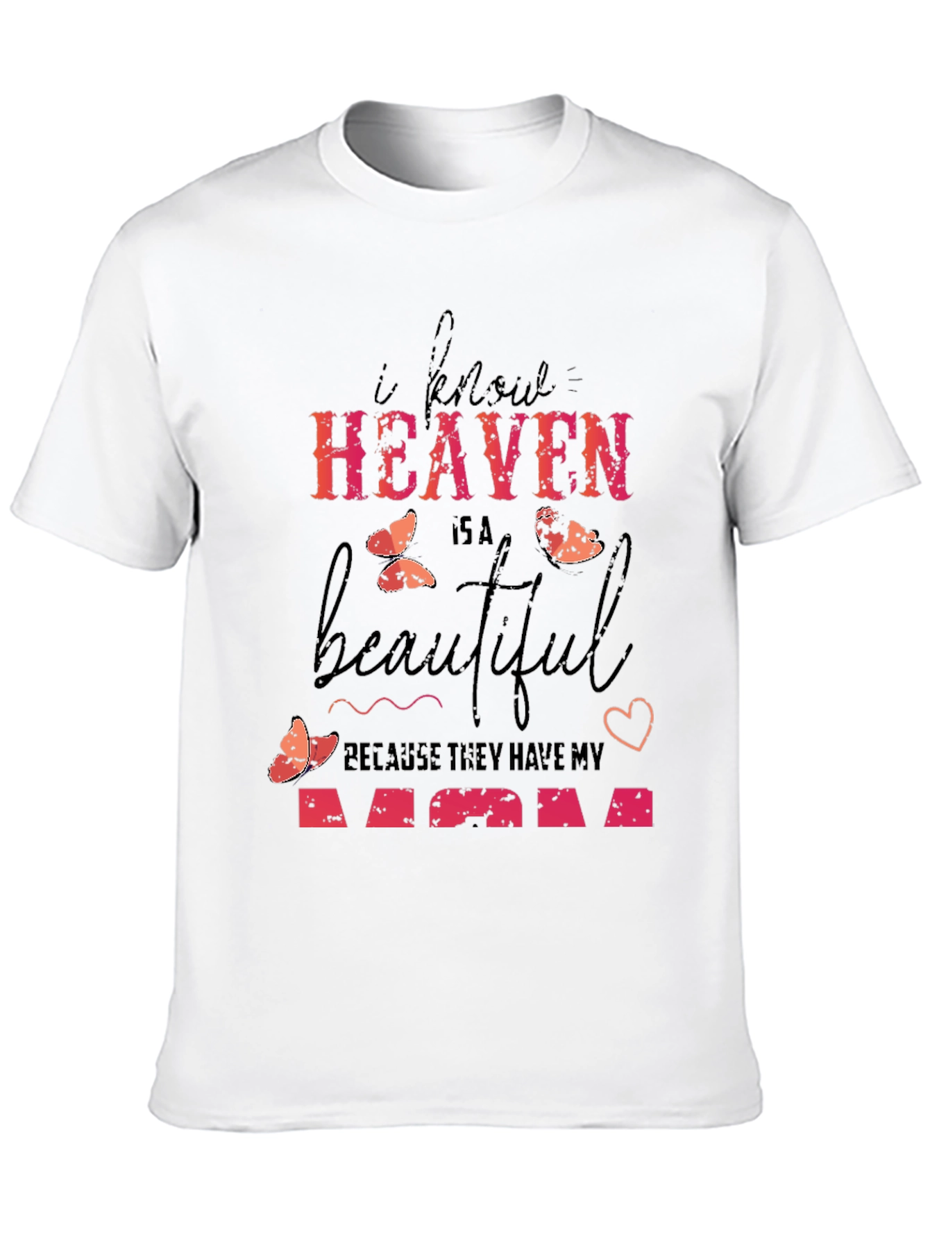 Black Heaven Has My Mom Graphic Tee view 10