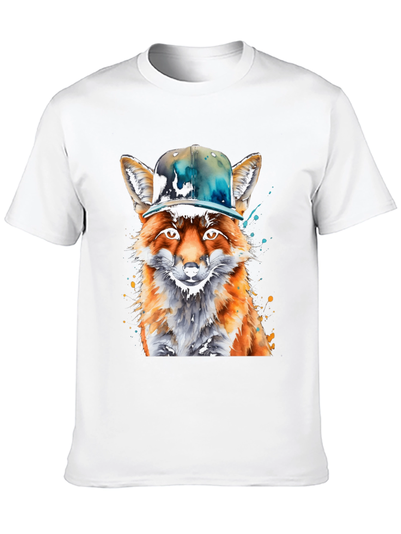Black Fox with Hat Graphic T-Shirt - Cool Urban Style view 10