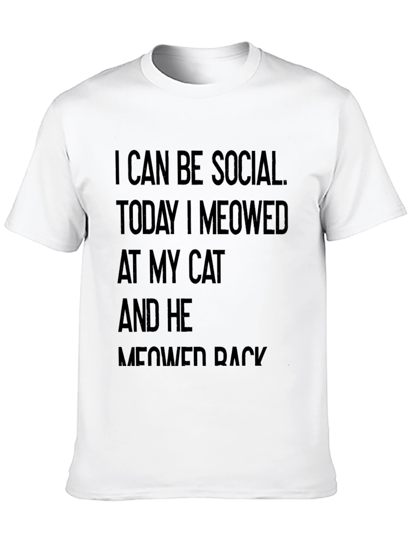 Black Funny Cat Lover T-Shirt - I Can Be Social view 10