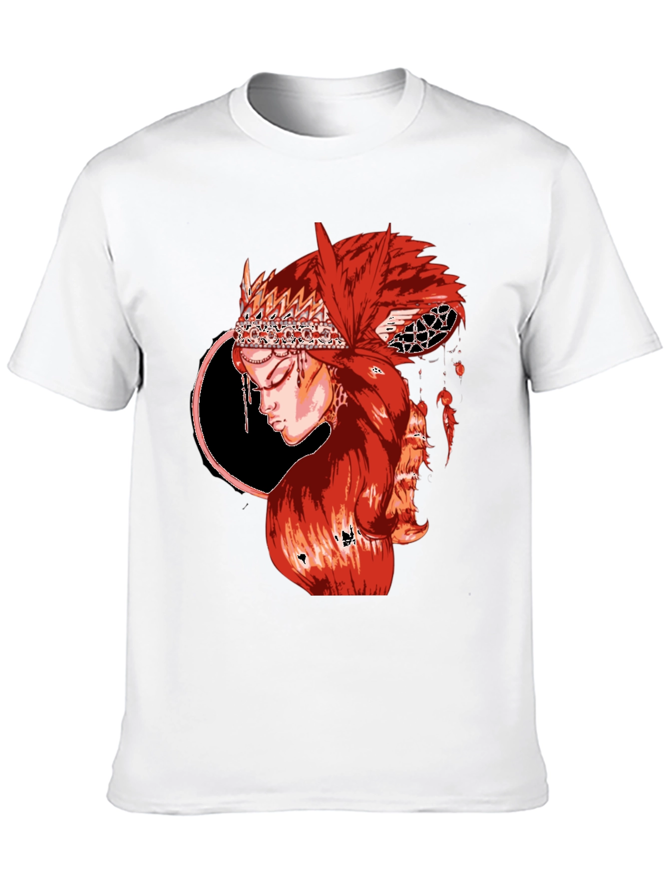 Black Red Haired Woman Graphic T-Shirt view 10