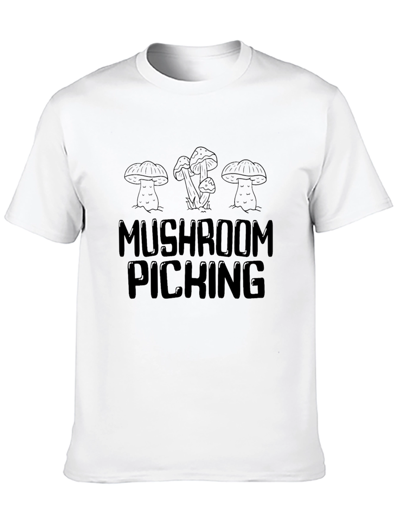 Black Mushroom Picking Graphic T-Shirt view 10