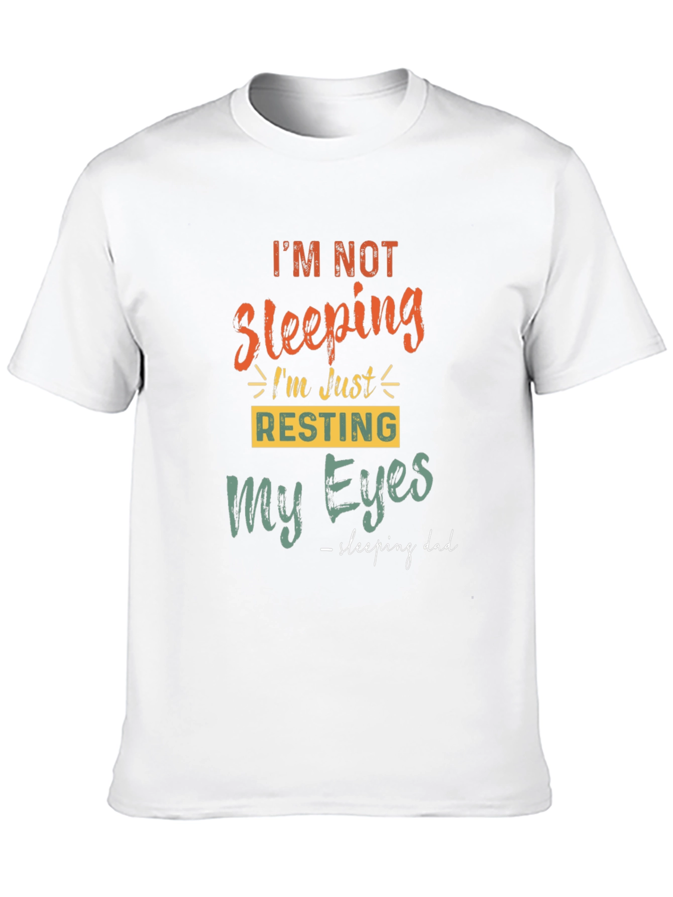 Black Funny 'Sleeping Dad' Graphic Print Men's Tee view 10