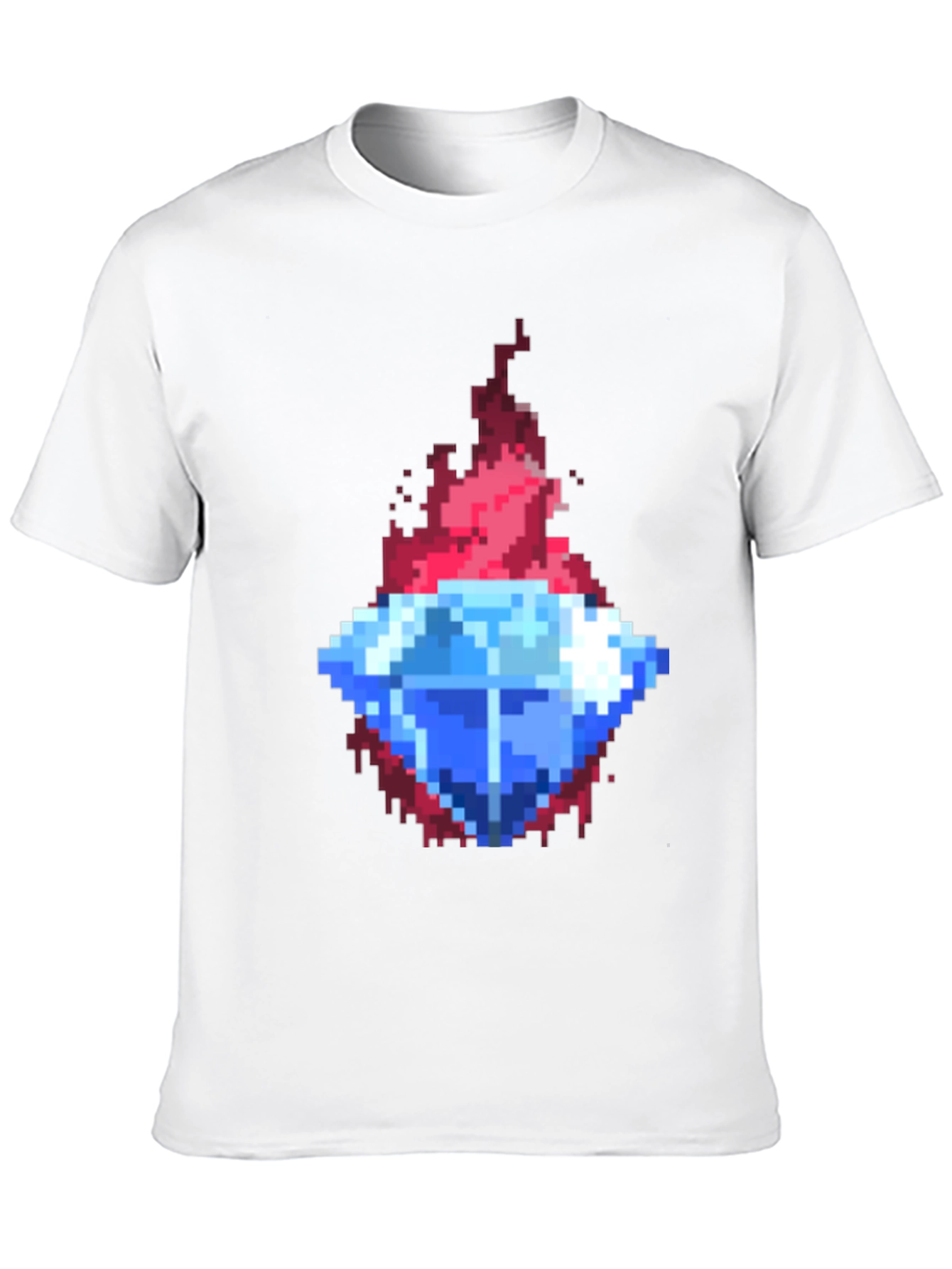 Black Pixel Art Diamond Tee - Retro Gaming Style view 10