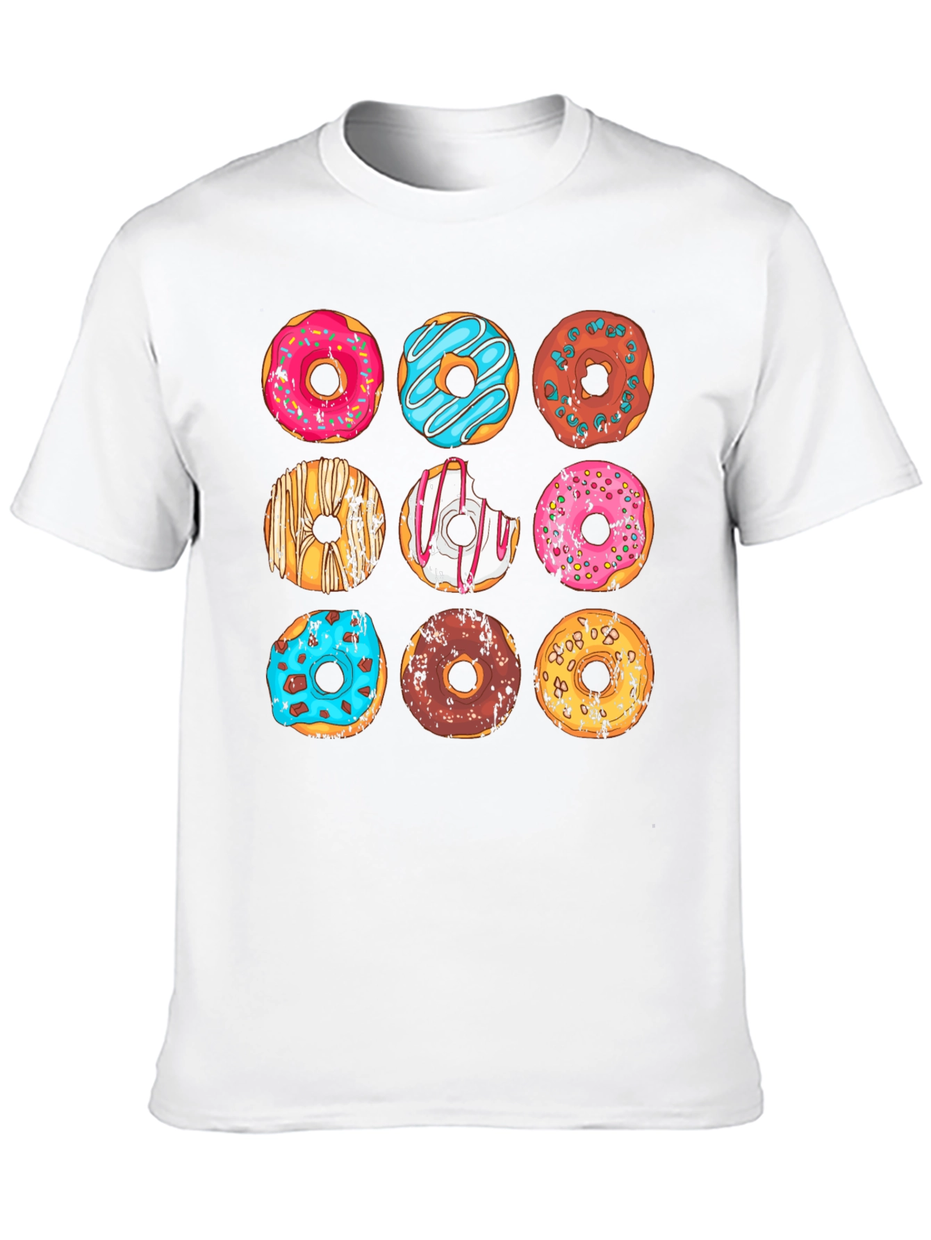 Black Donut Pattern Graphic T-Shirt - Black view 10