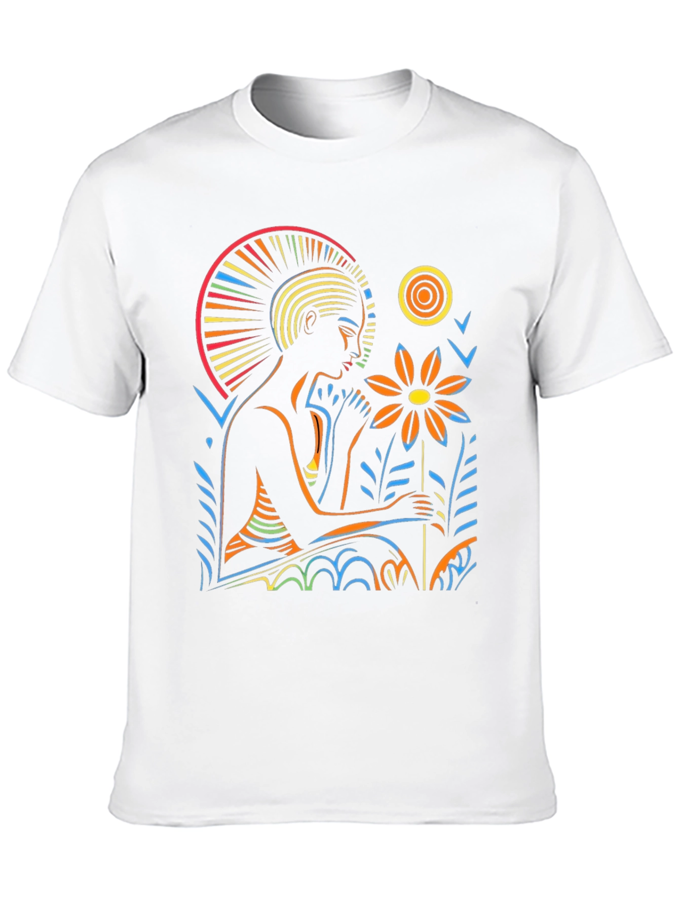 Black Artistic Graphic T-Shirt - Relaxing Figure view 10