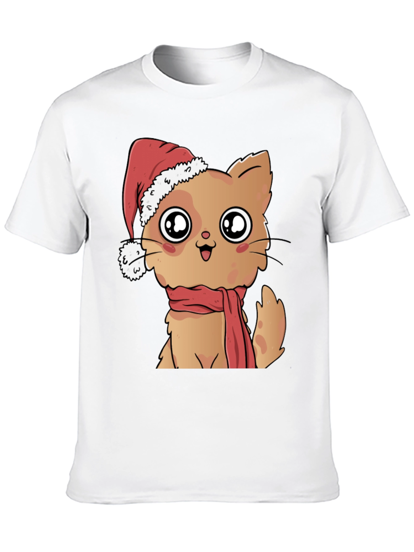Black Cute Cat Christmas T-Shirt view 10