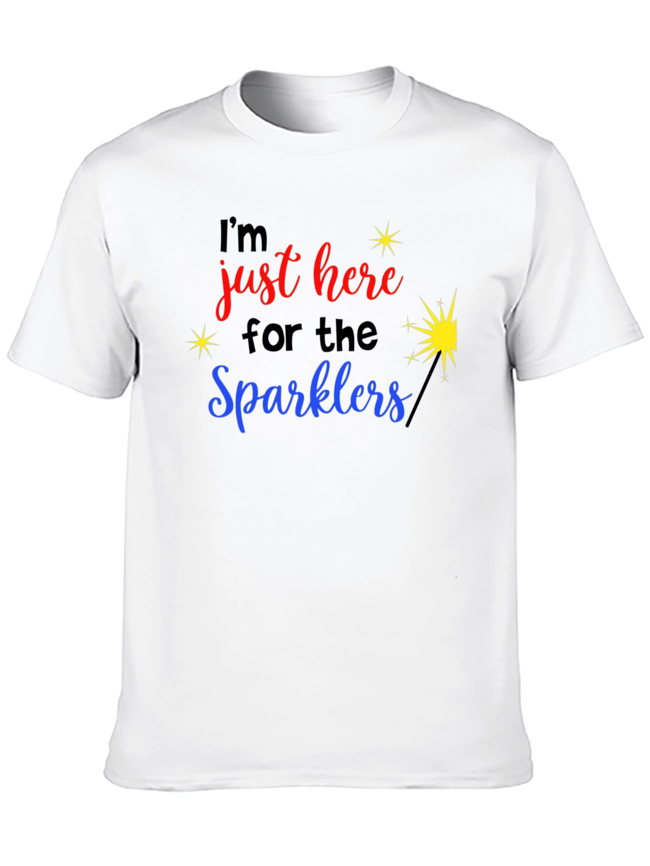 Black I'm Just Here for the Sparklers Graphic T-Shirt view 10