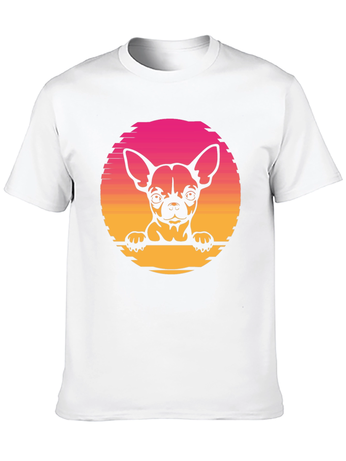 Black Chihuahua Sunset Graphic Tee - Unisex Black T-Shirt view 10