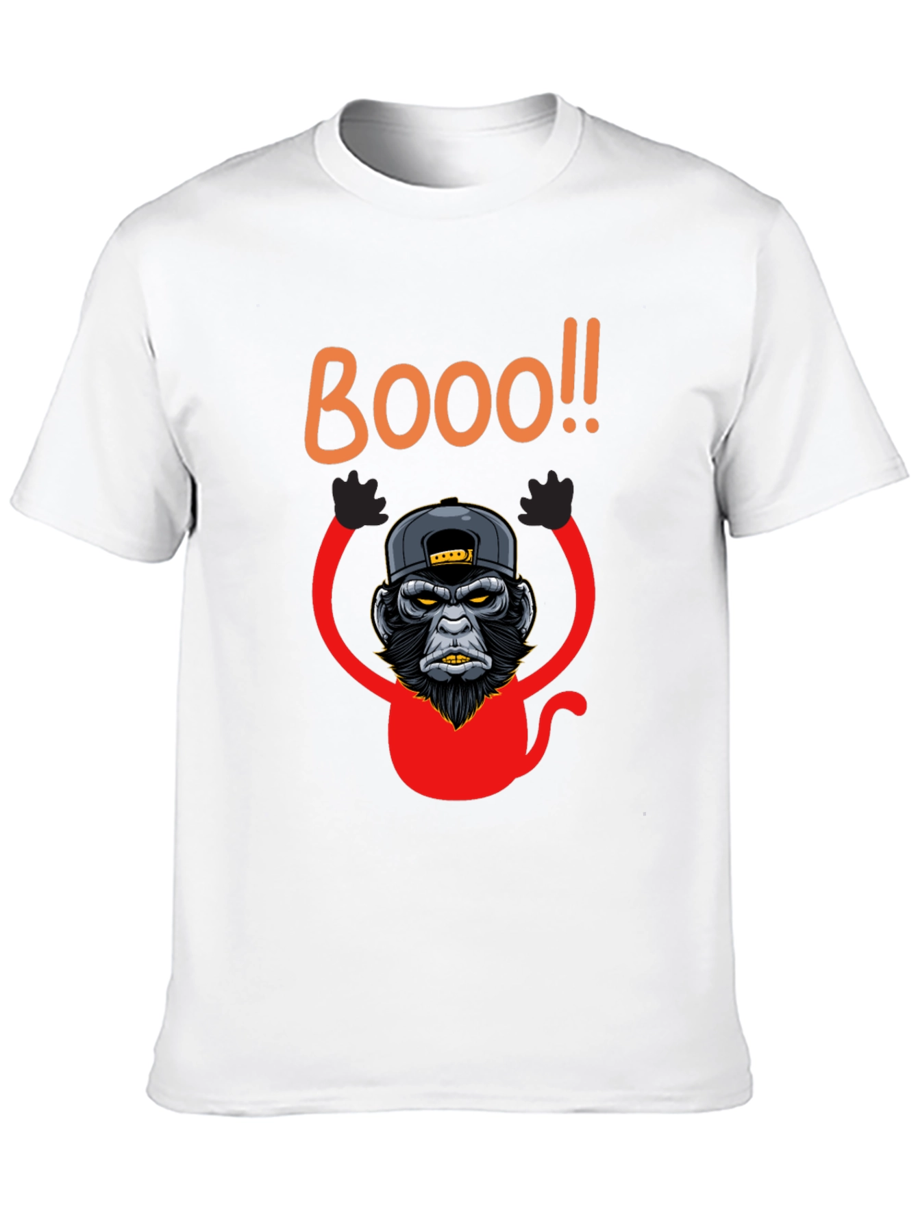Black Boo Monkey Graphic Tee - Black Crew Neck Shirt view 10