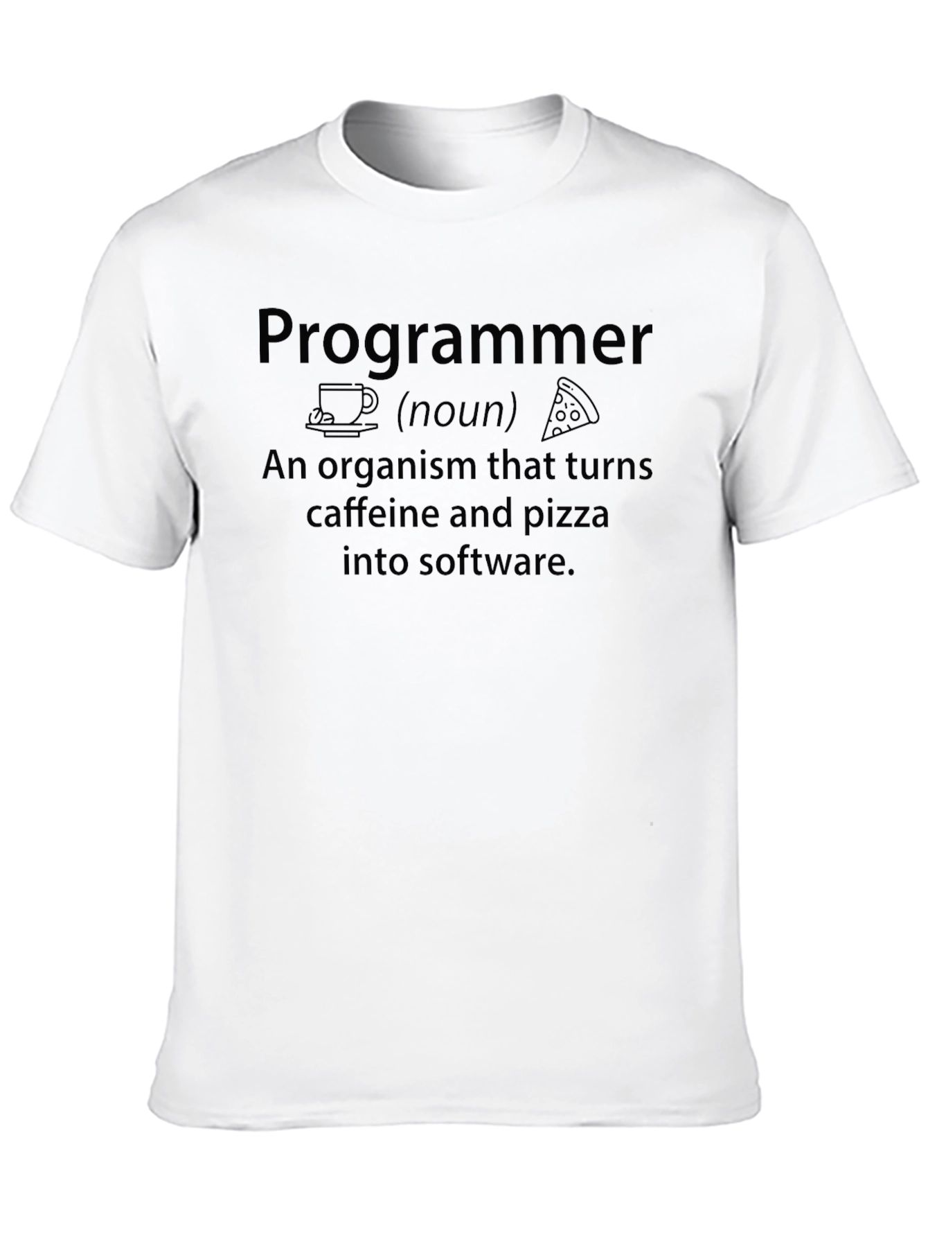 Black Programmer Definition T-Shirt - Caffeine & Pizza to Software view 10