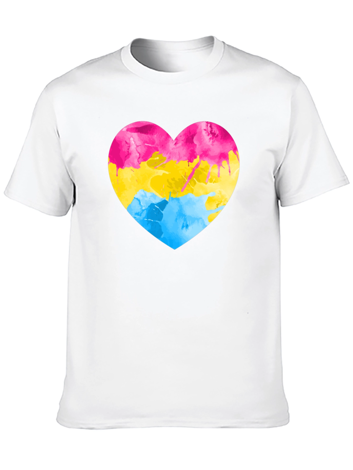 Black Pansexual Pride Heart T-Shirt - Black view 10