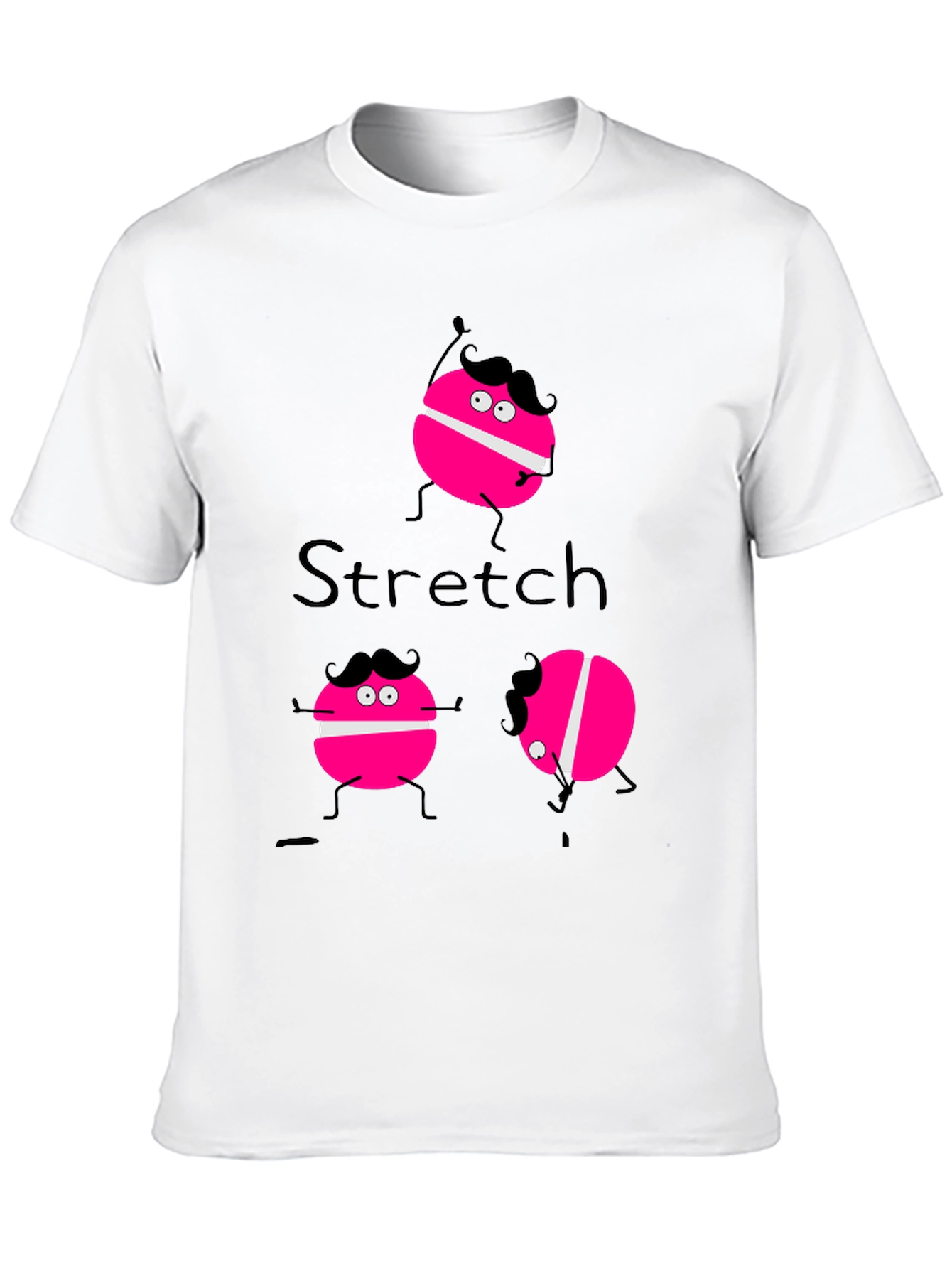 Black Funny Stretch Pink Macaroon Graphic T-Shirt view 10