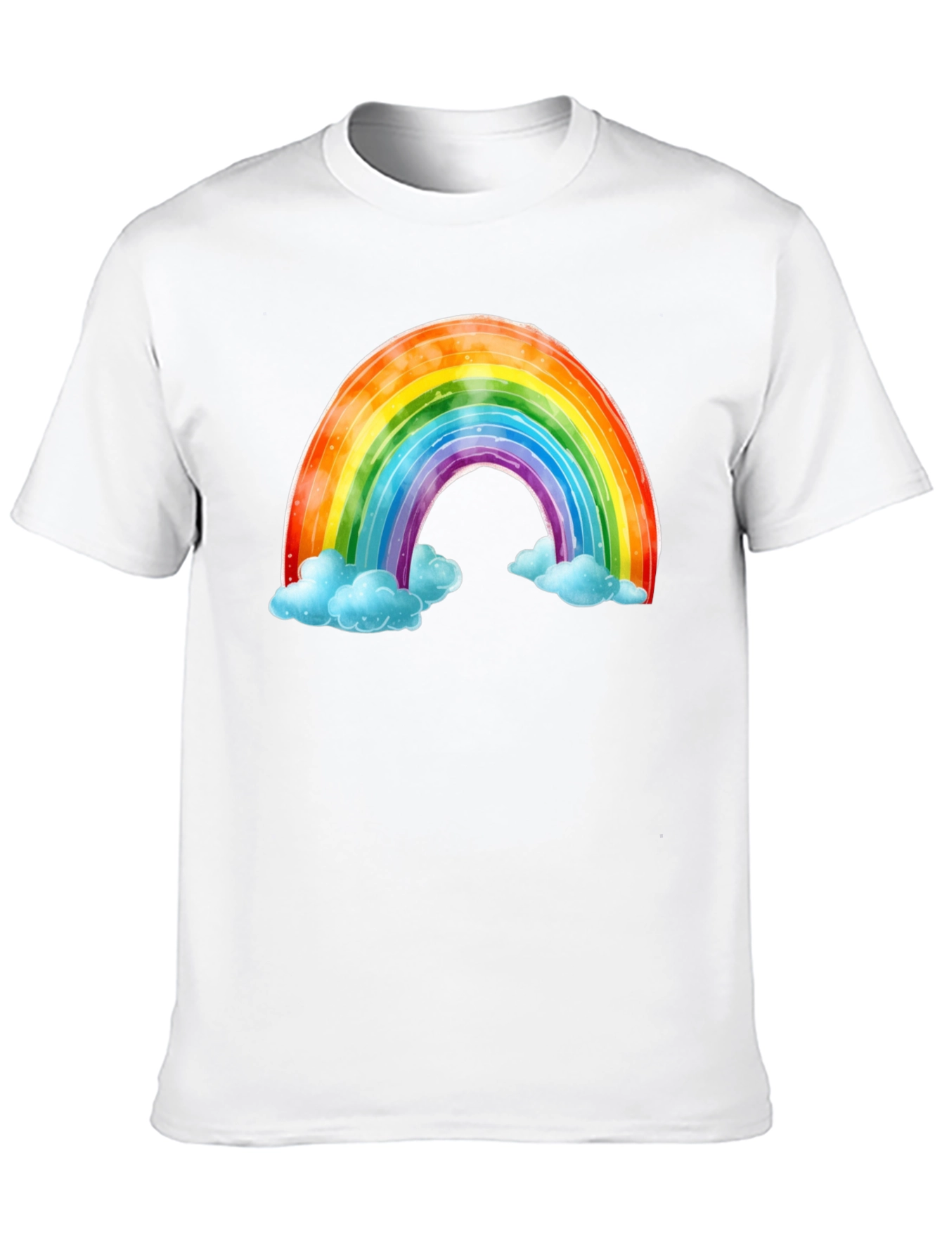 Black Rainbow & Cloud Graphic Tee - Soft Cotton Comfort view 10