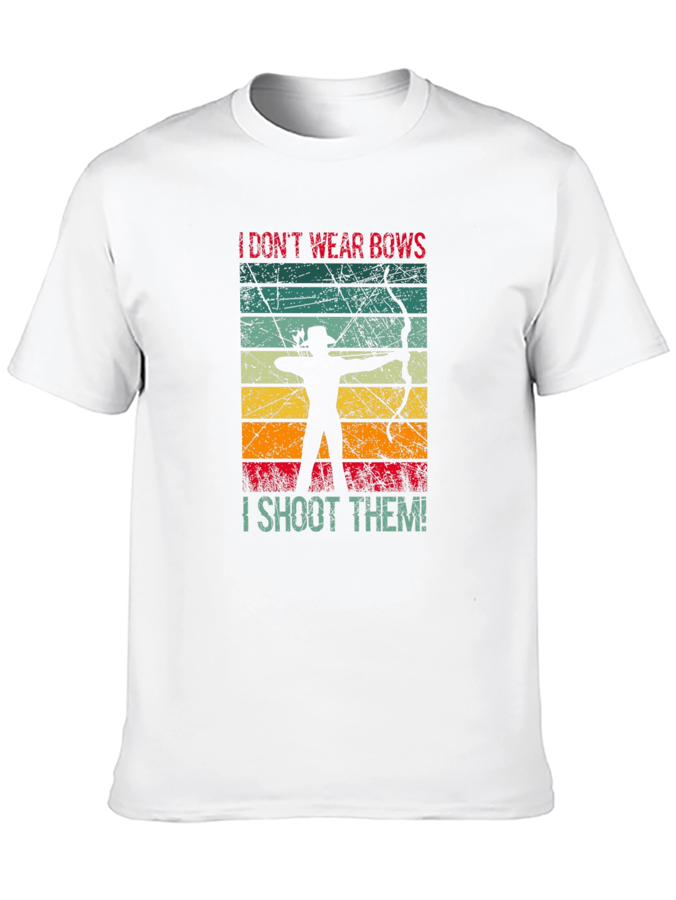 Black I Don't Wear Bows I Shoot Them T-Shirt view 10