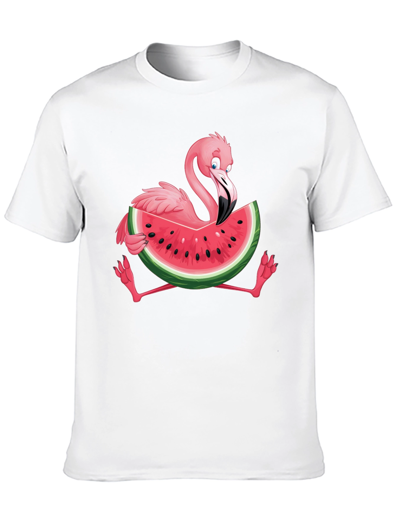 Black Flamingo Watermelon Graphic Tee - Fun Summer Shirt view 10