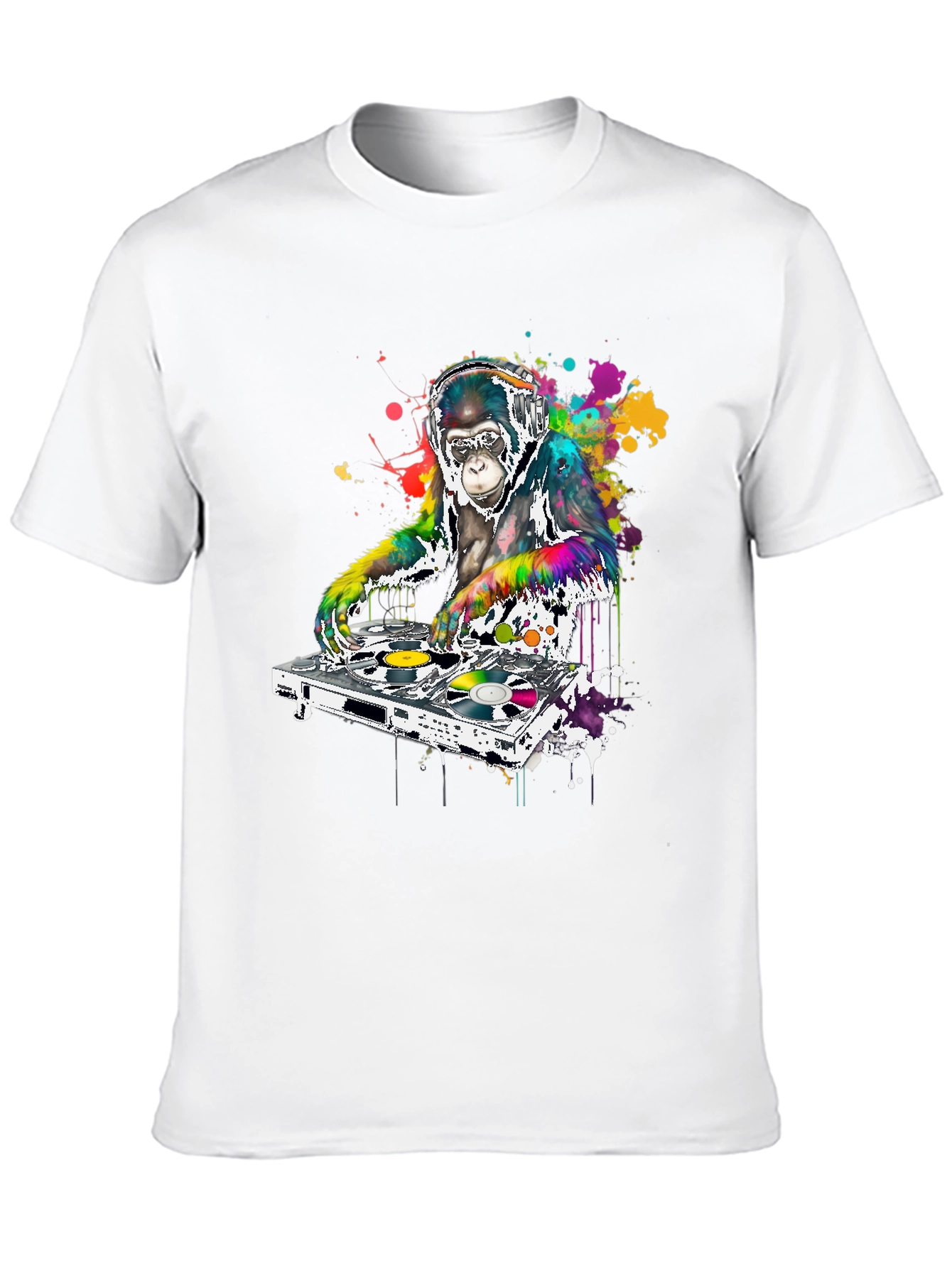Black DJ Monkey Graphic T-Shirt view 10
