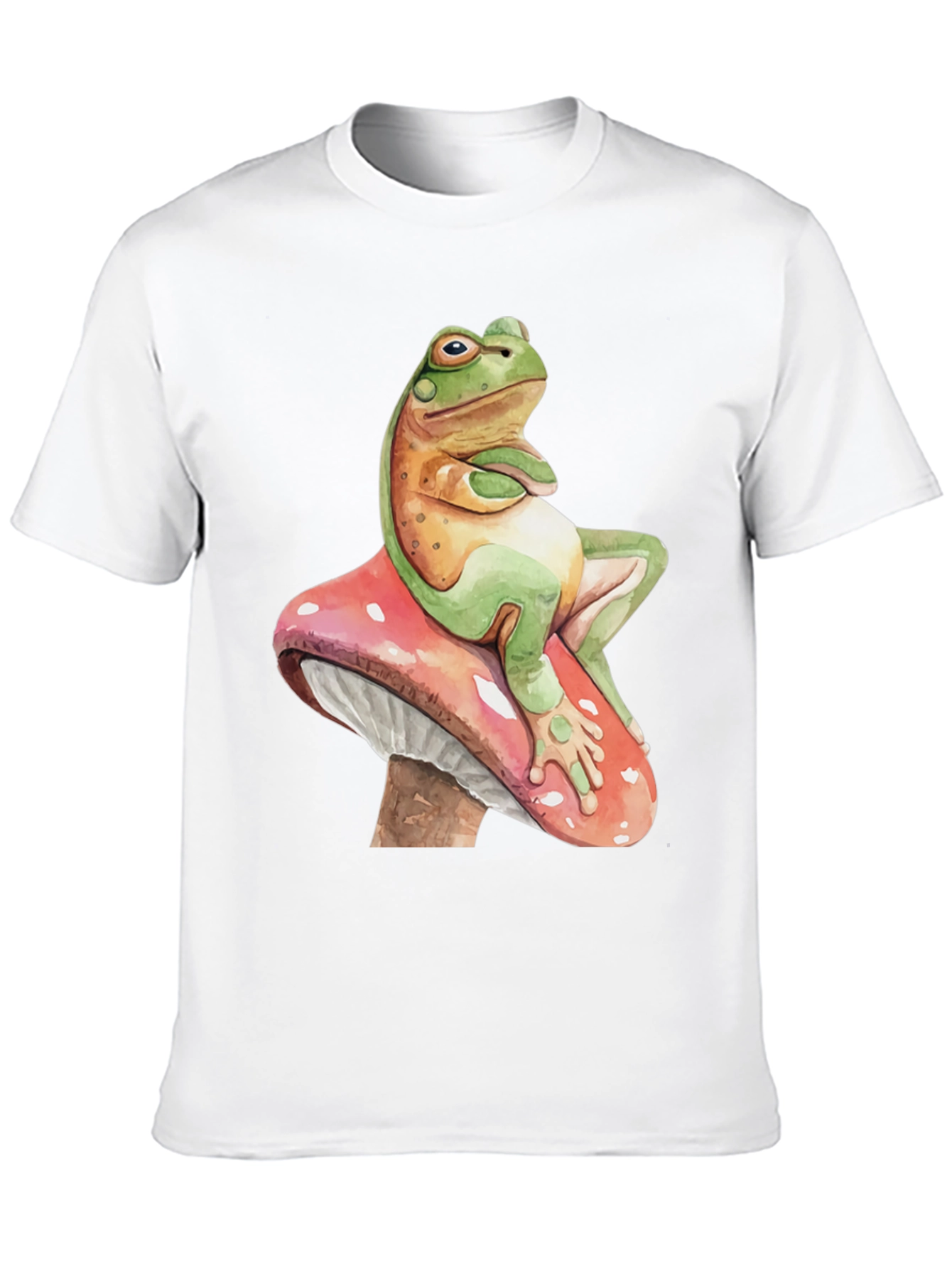 Black Frog on Mushroom T-Shirt - Relaxed Funny Graphic Tee view 10