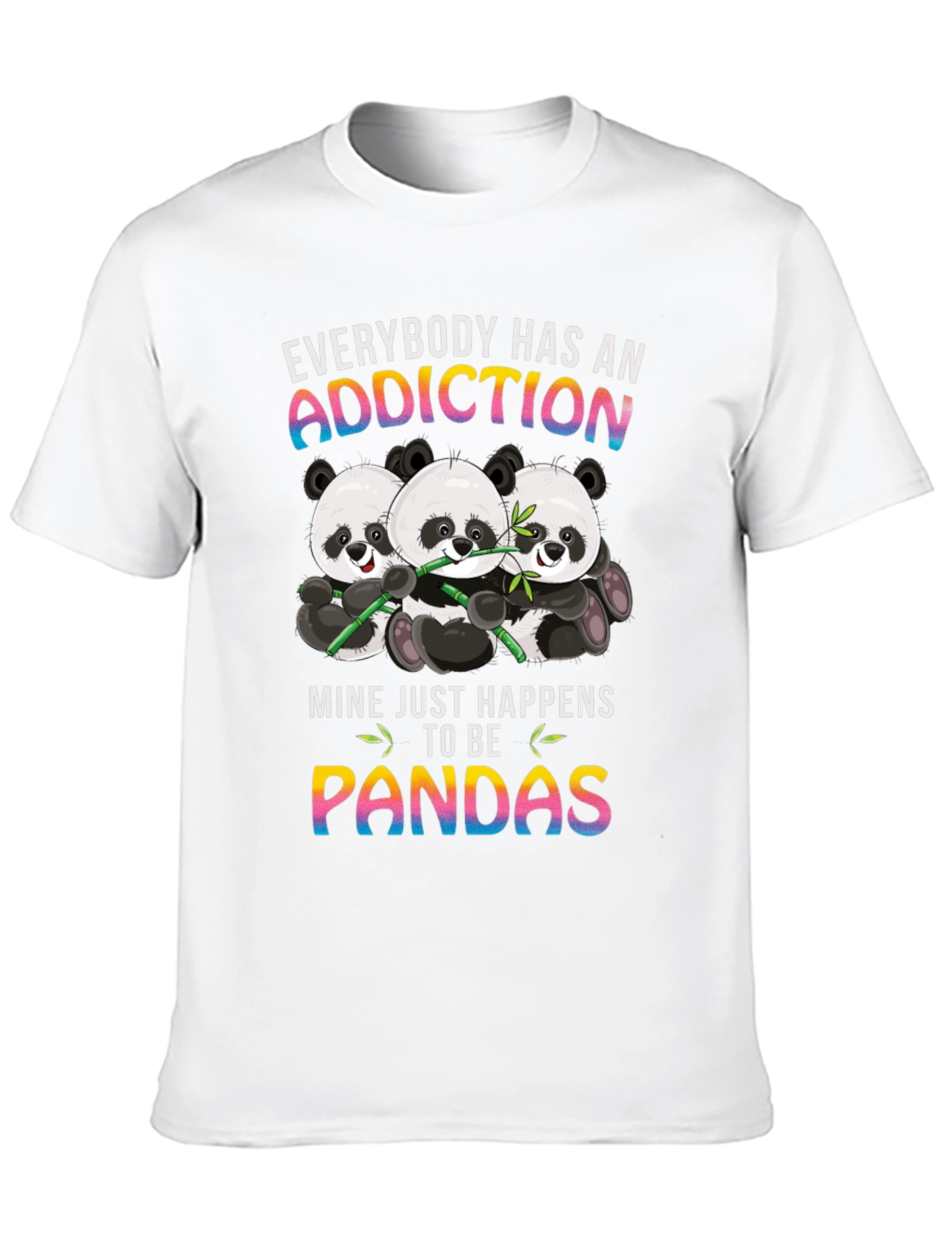 Black Panda Addiction Graphic T-Shirt - Unisex view 10