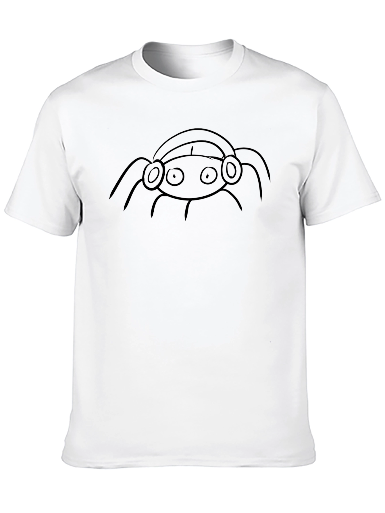 Black Spider DJ Black T-Shirt - Quirky Graphic Tee view 10