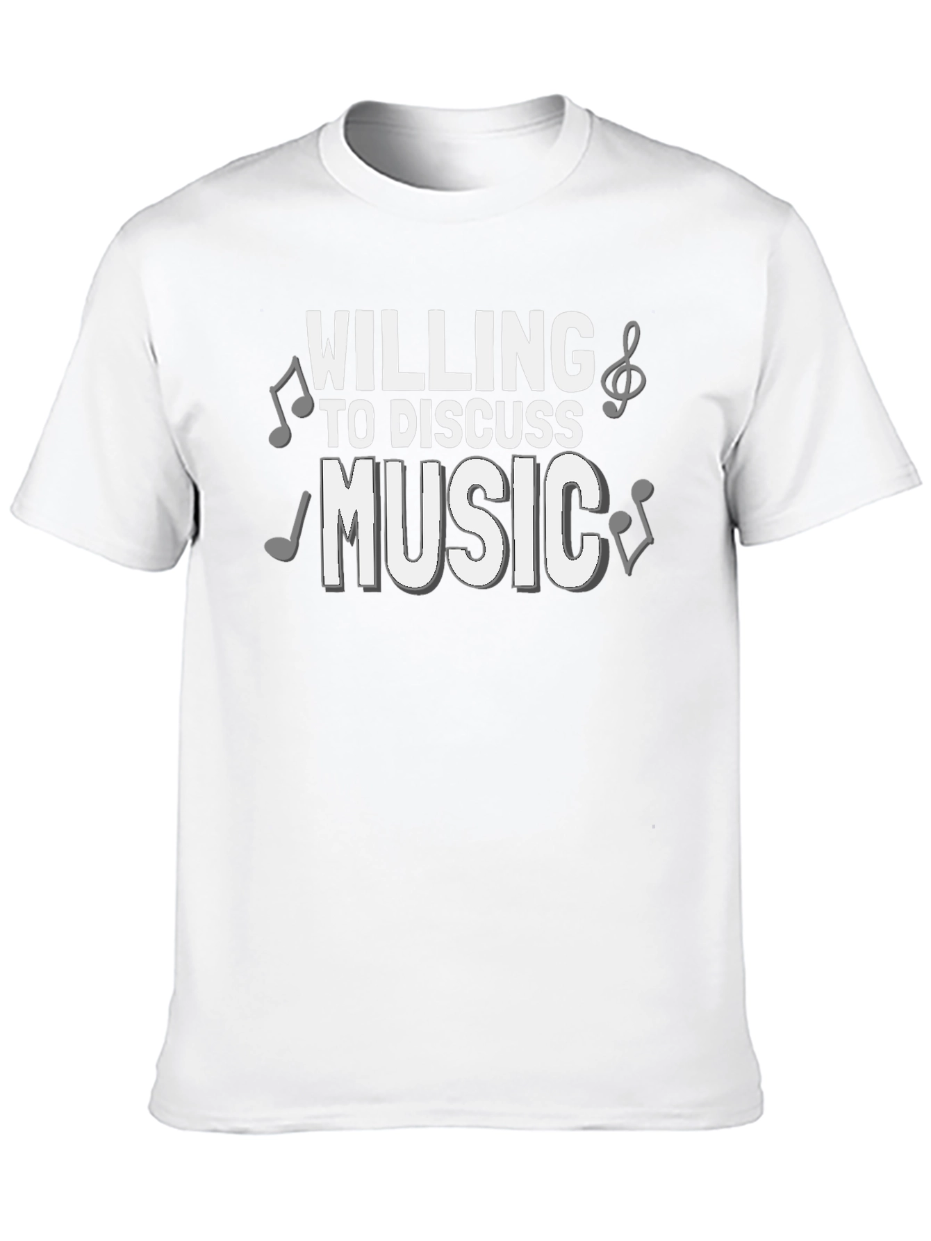 Black Willing to Discuss Music T-Shirt - Black Cotton Tee view 10