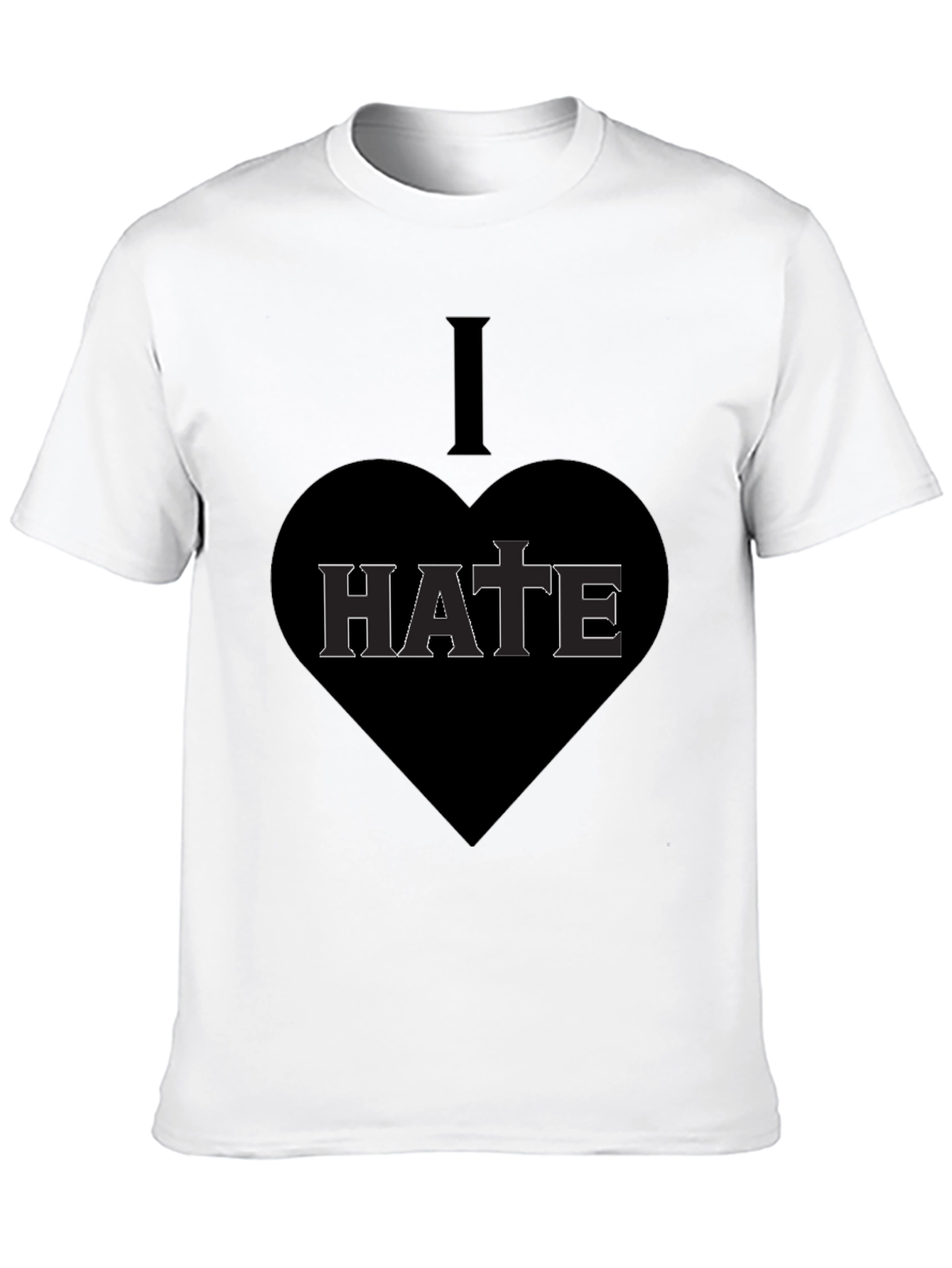 Black I Heart Hate Graphic T-Shirt - Dark Humor Tee view 10