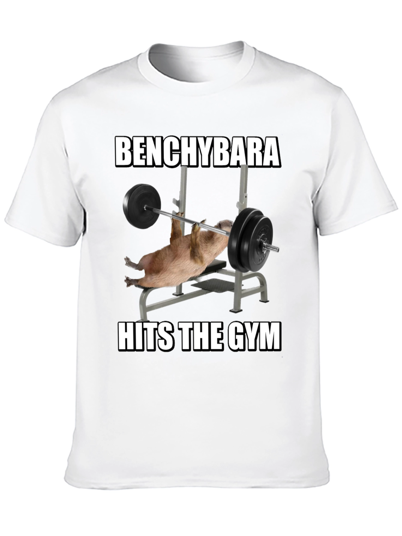 Black Benchybara Hits the Gym T-Shirt view 10