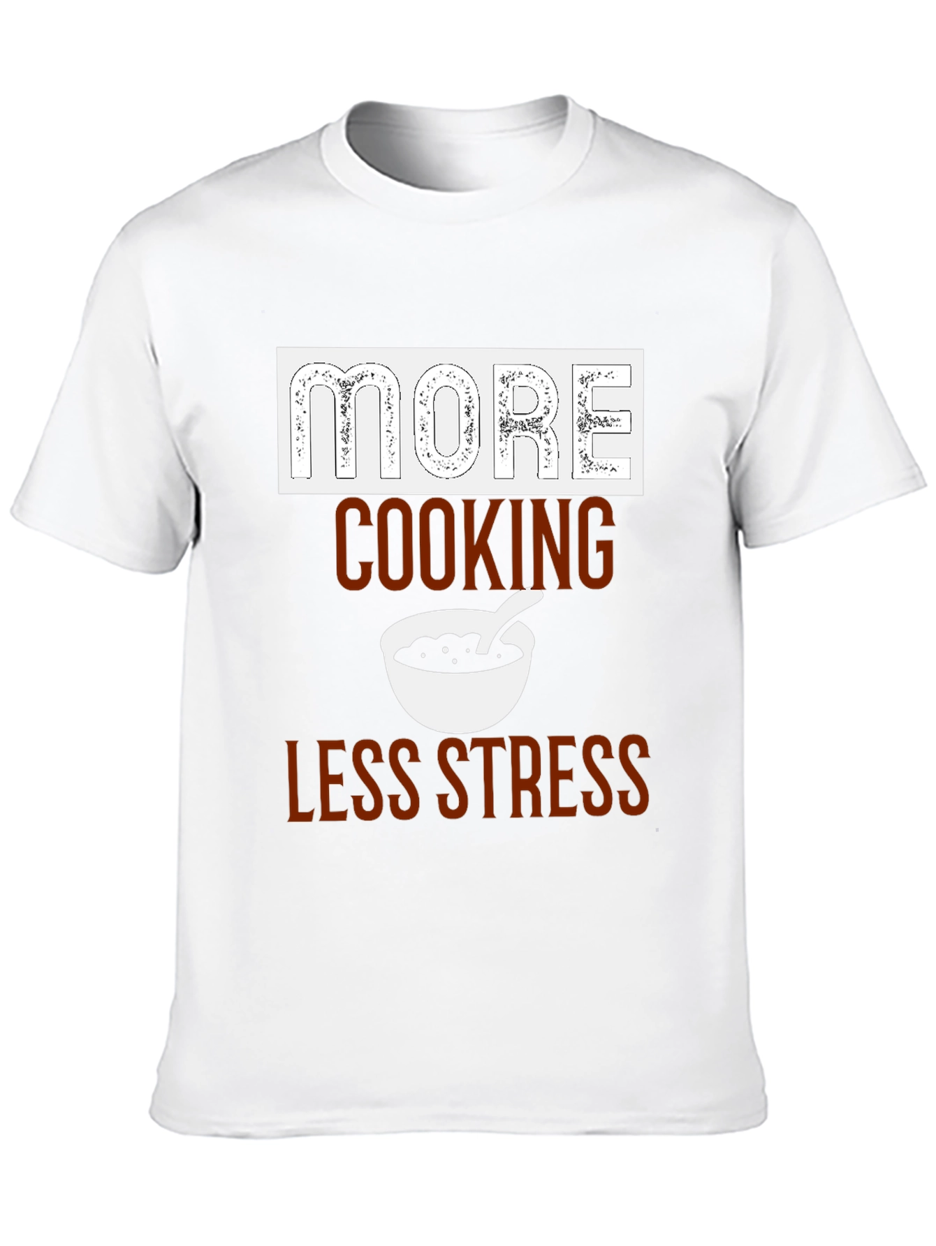Black More Cooking Less Stress Graphic T-Shirt view 10