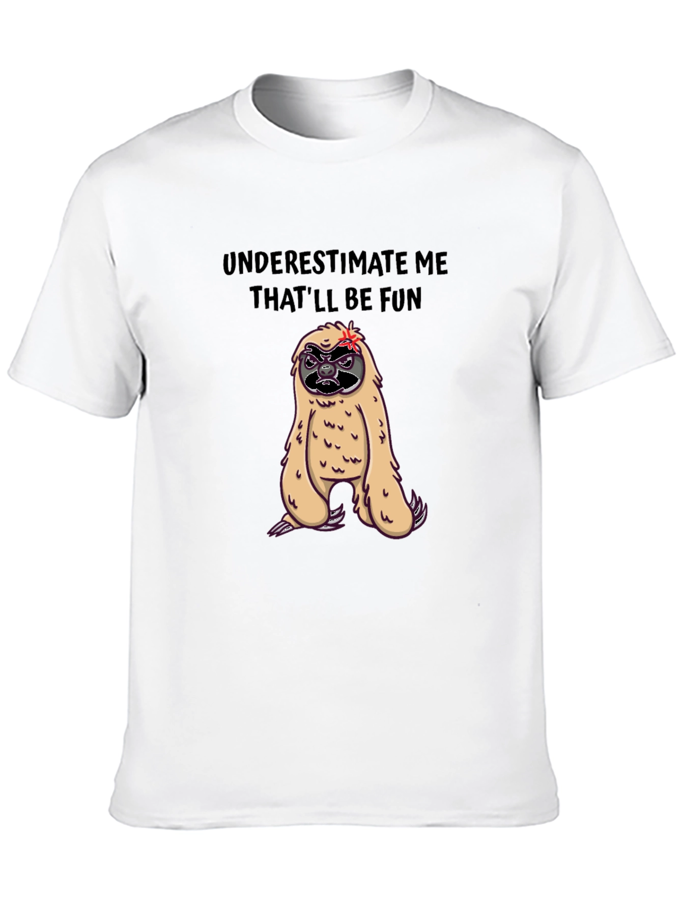 Black Funny Sloth Graphic Tee - Underestimate Me T-Shirt view 10