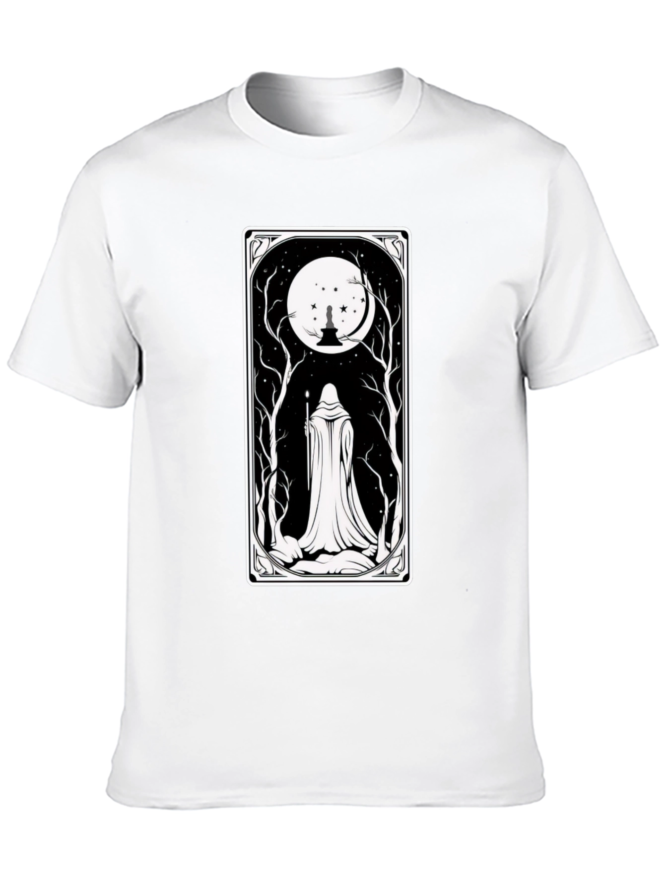 Black Mystic Night Tarot Card T-Shirt view 10