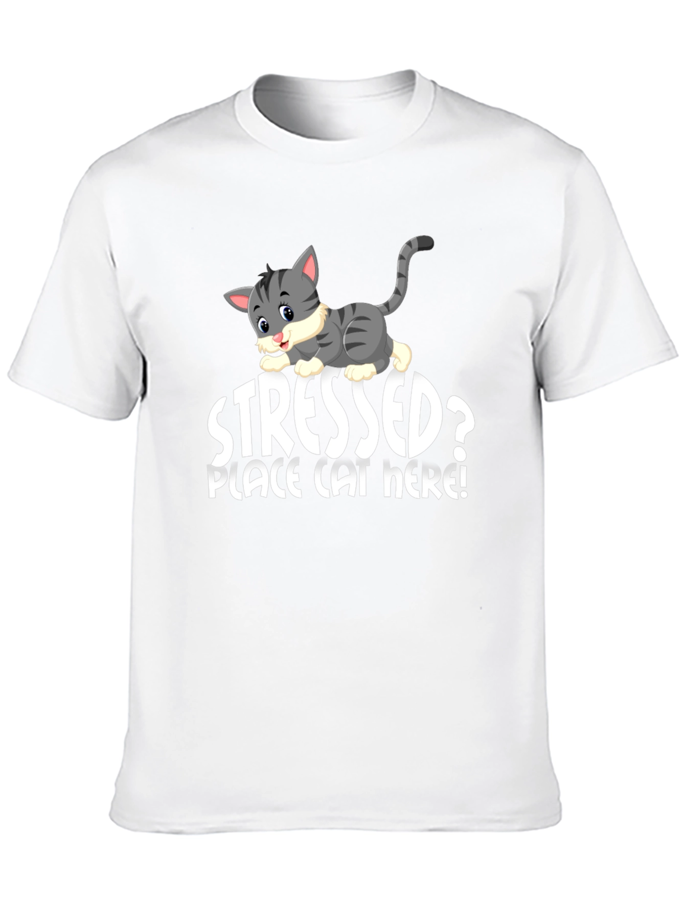 Black Stressed? Place Cat Here T-Shirt view 10