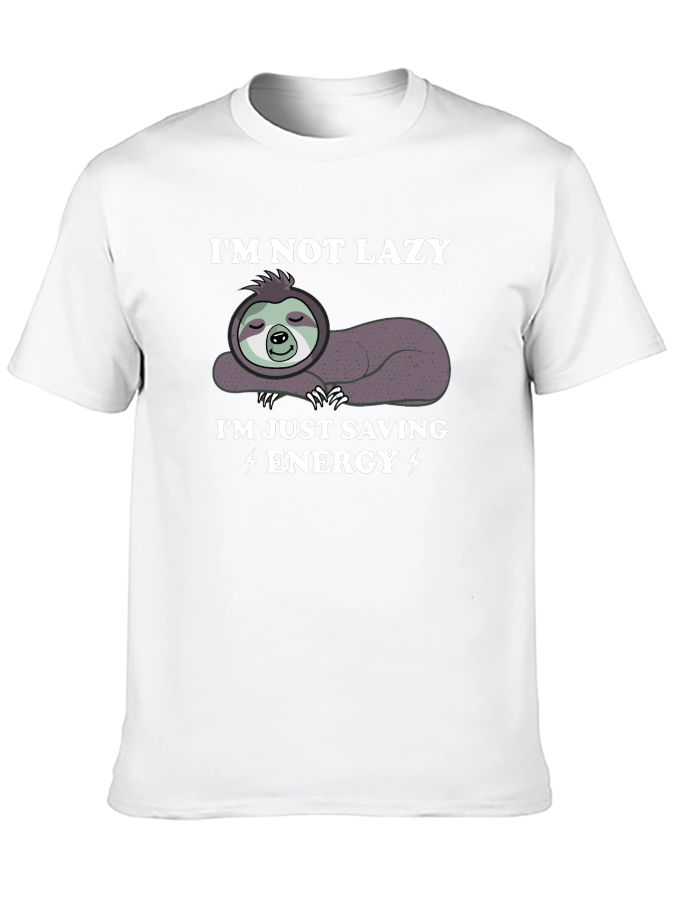 Black I'm Not Lazy I'm Just Saving Energy Sloth Graphic Tee view 10