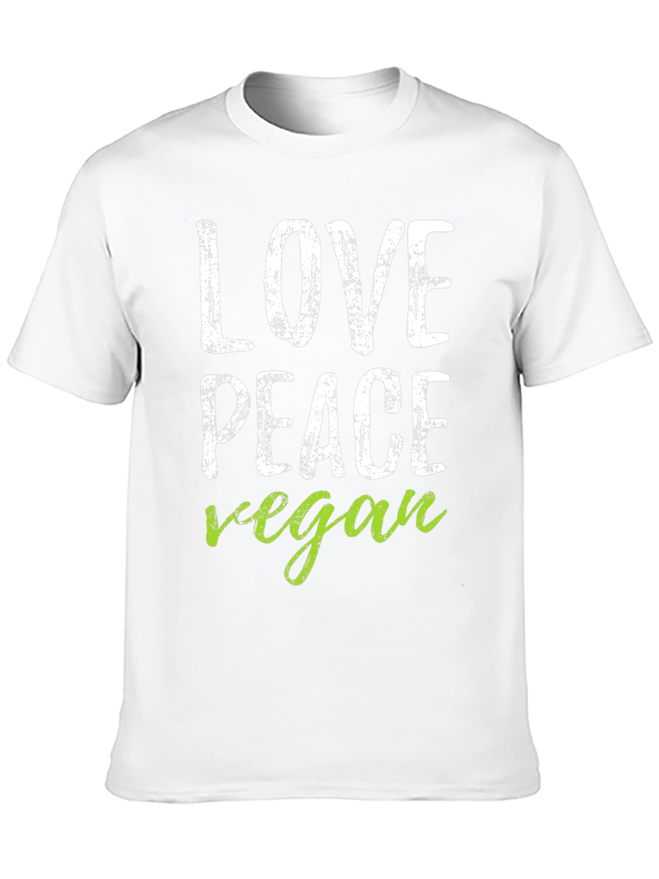 Black Love Peace Vegan Graphic Tee - Black Cotton T-Shirt view 10